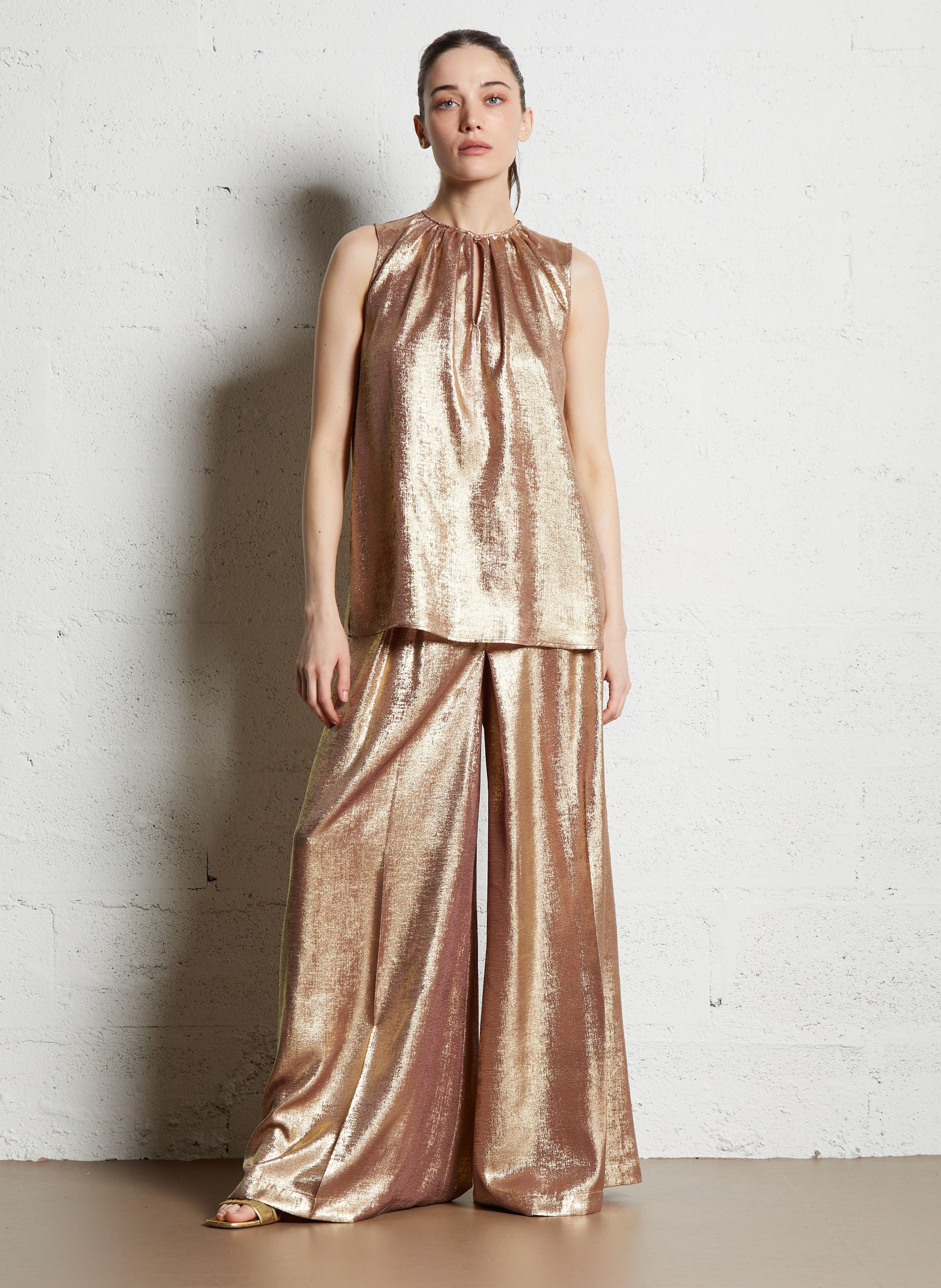 Metallic wide-leg pants MOMONI Golden