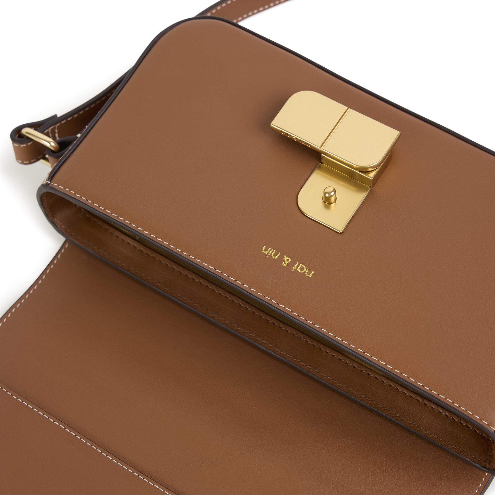 Sac baguette en cuir  NAT & NIN Marron