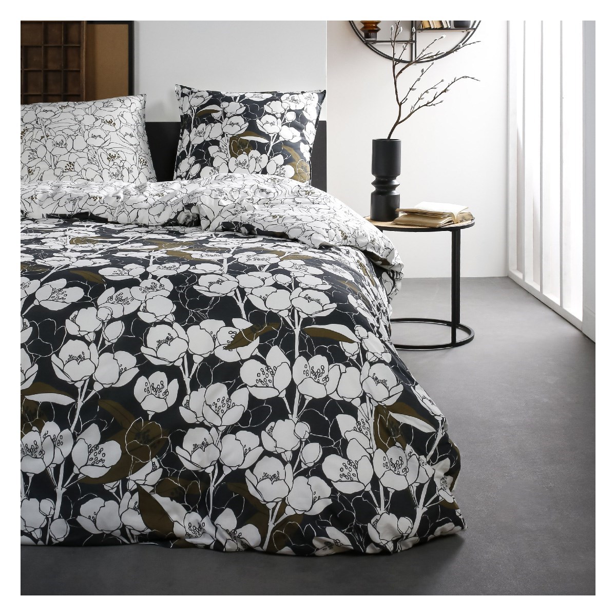 Floral printed cotton bedding set TODAY LINGE DE MAISON White