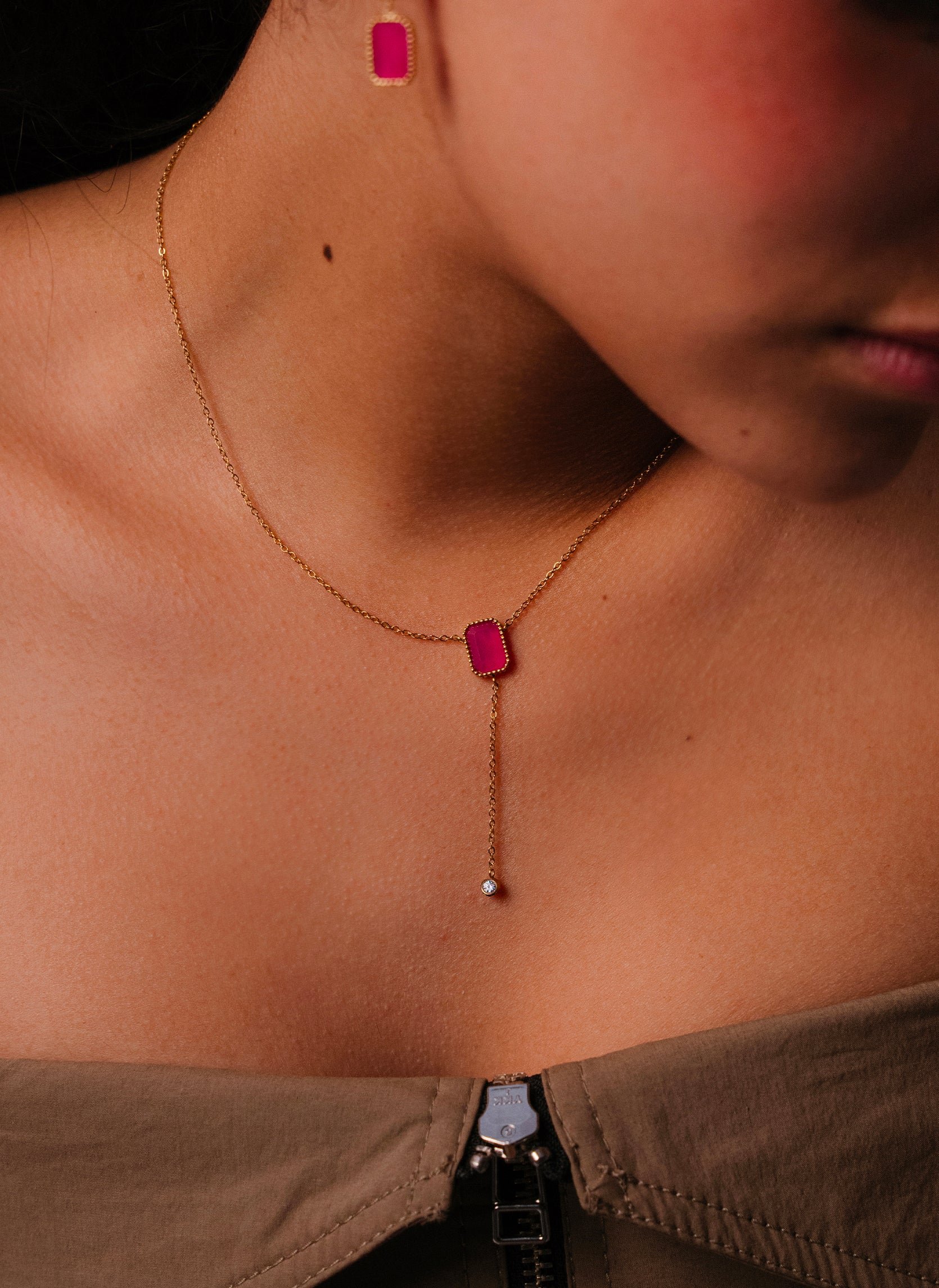 Galatea chain necklace Pink