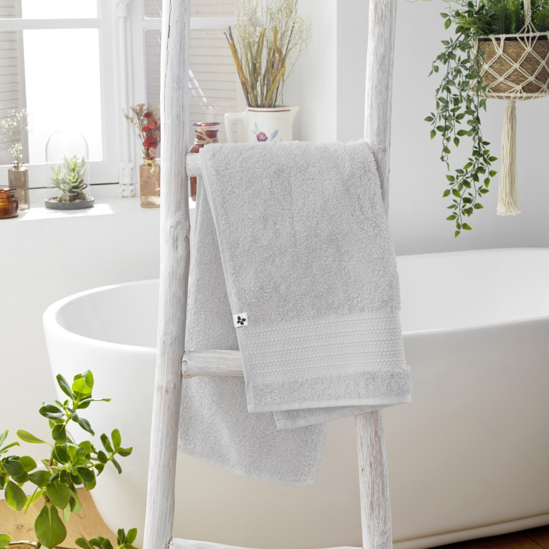 100% combed cotton hand towel L'EFFET PAPILLON Grey
