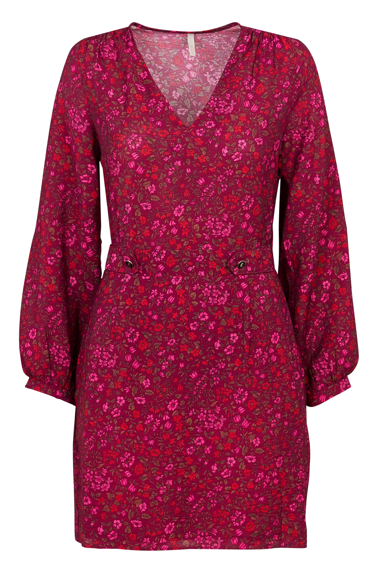 Fitted V-neck dress I CODE Pink