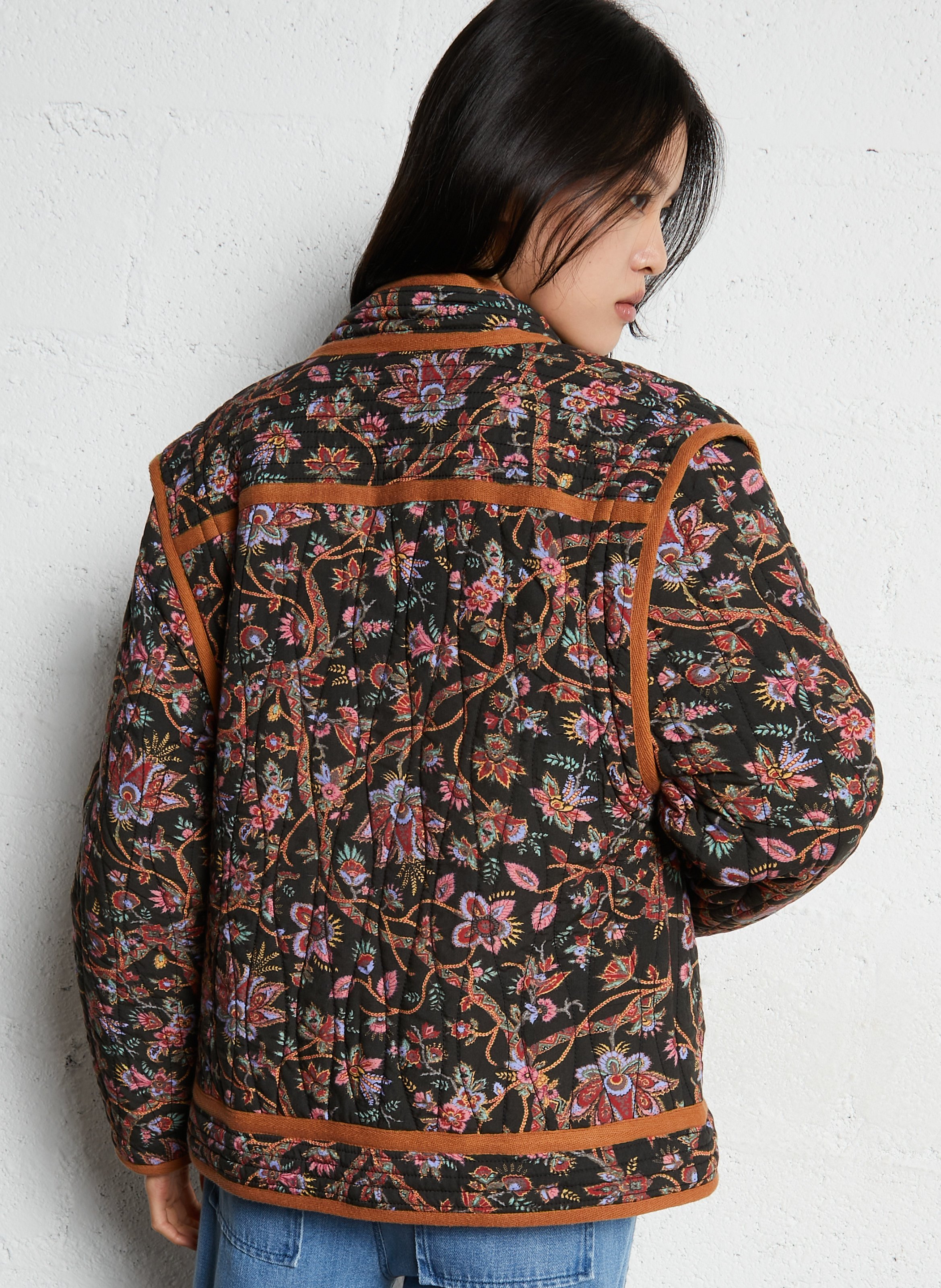 Floral print v-neck jacket LOUISE MISHA Black