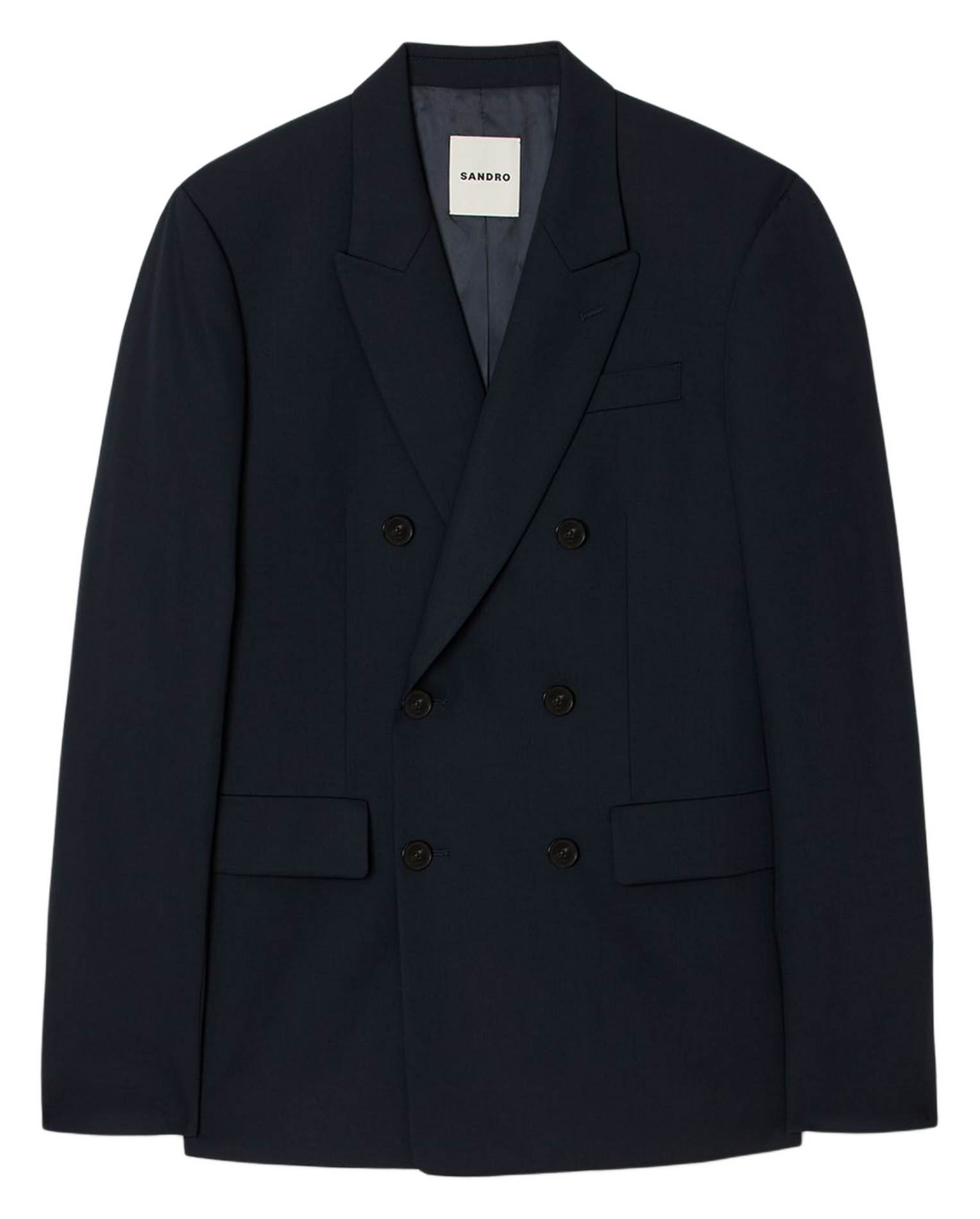 Veste de costume droite en laine SANDRO Bleu
