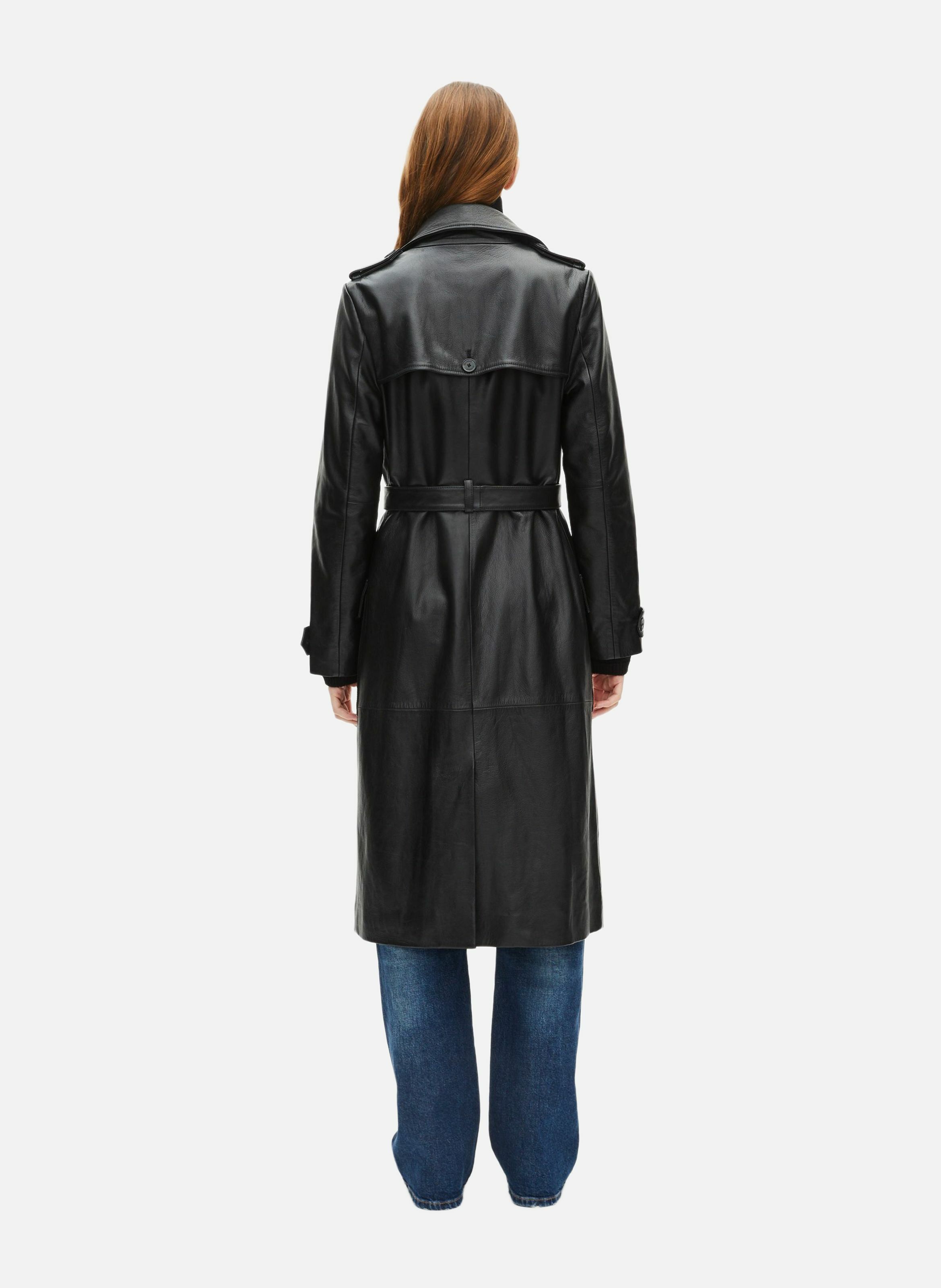 Long leather trench coat THE KOOPLES Black