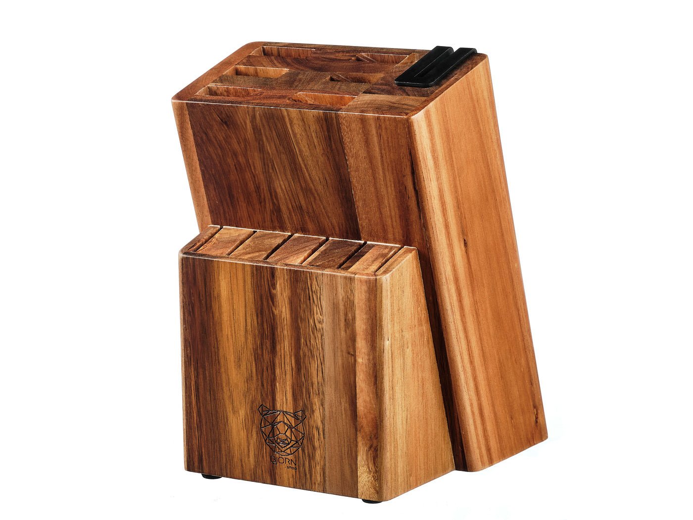 Knife block with integrated sharpener Loviisa BJORN Brown