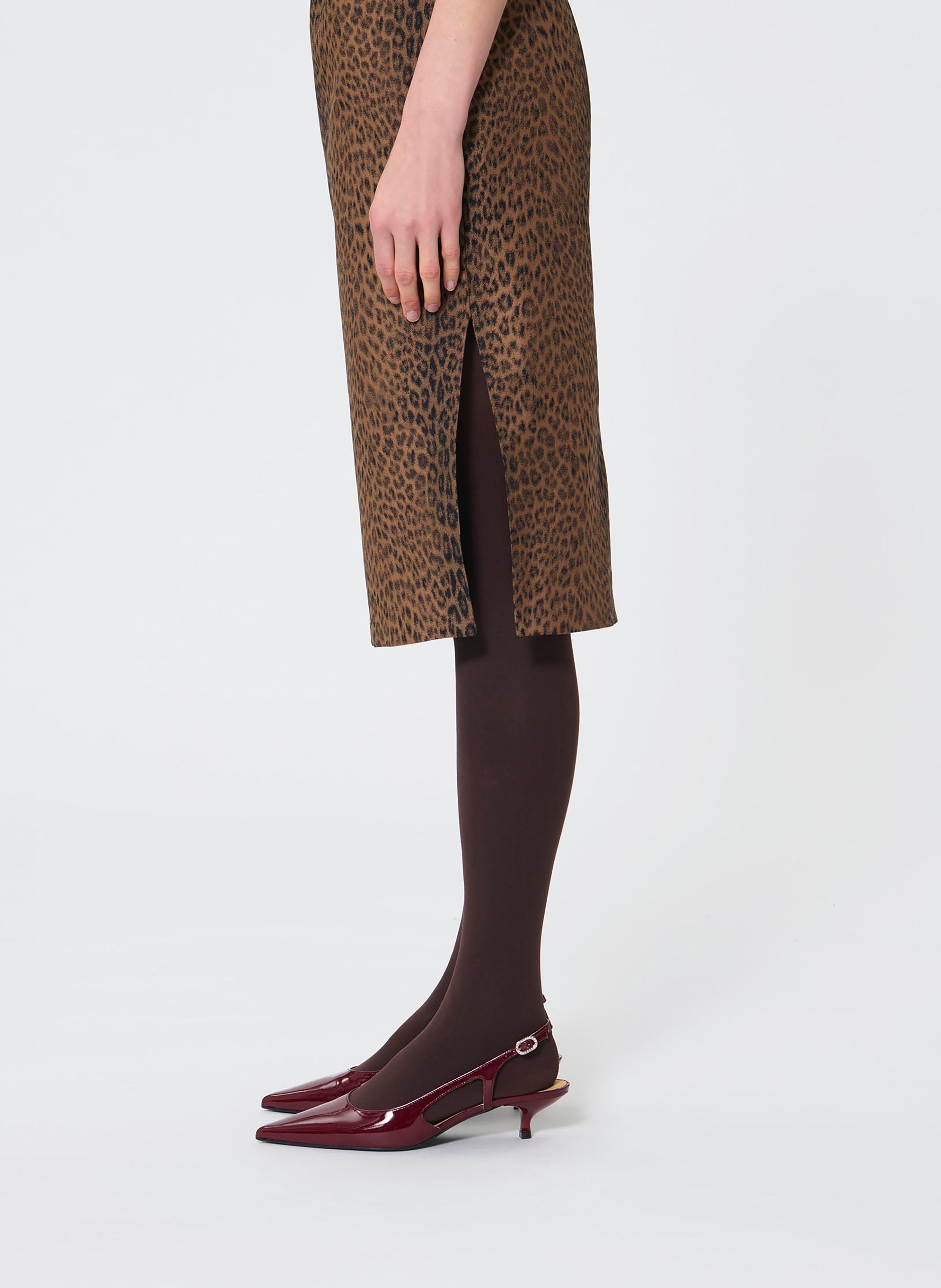 Straight skirt leopard print TARA JARMON Brown