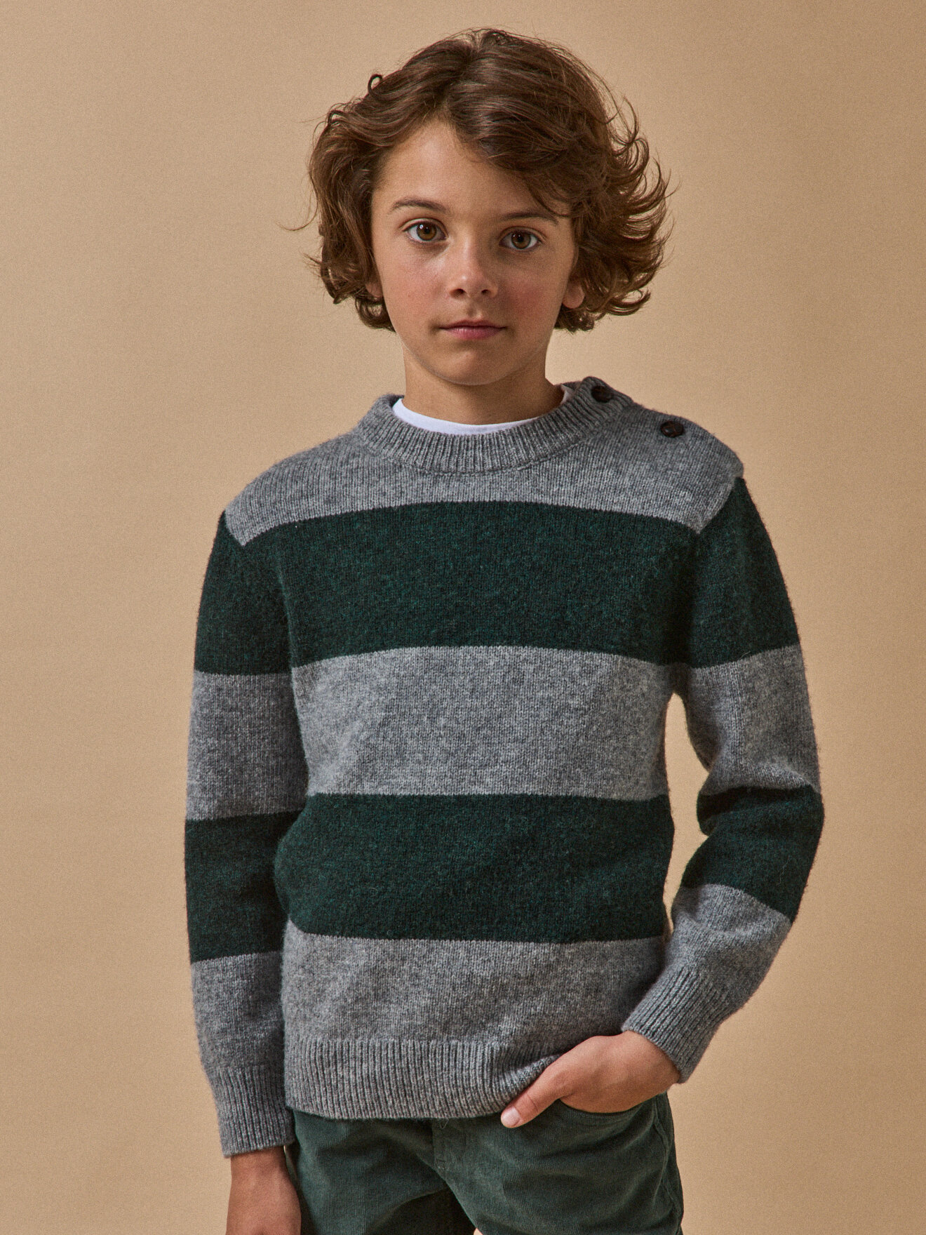 Striped wool sweater CYRILLUS Green
