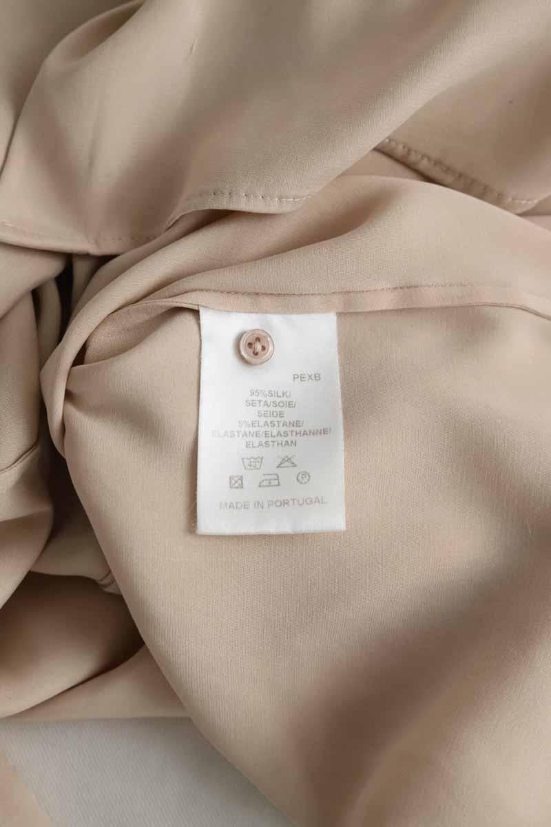 Printed silk satin classic-collar shirt PAUL SMITH - Seconde main Beige