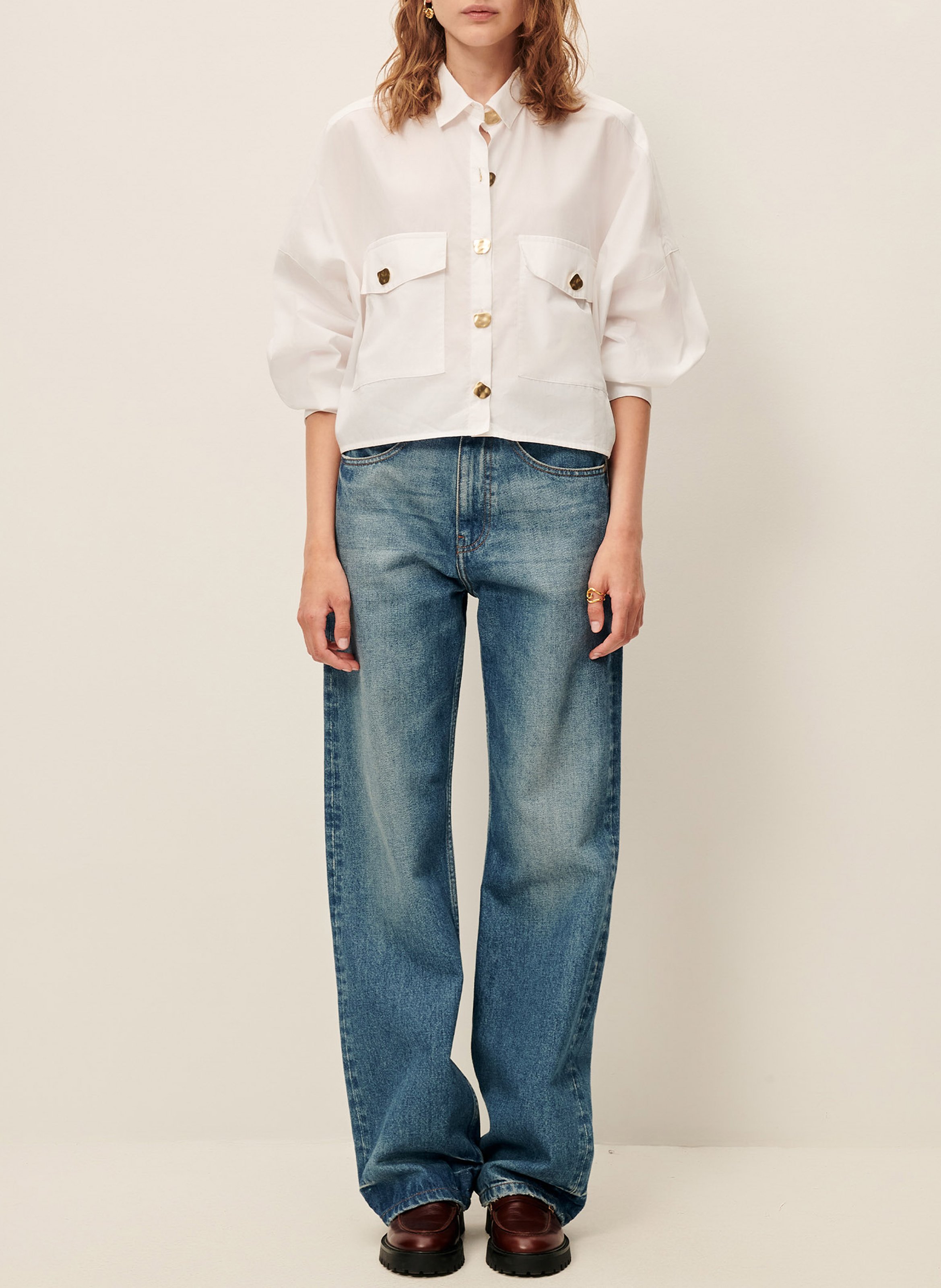 Chemise col classique en coton SESSUN Blanc