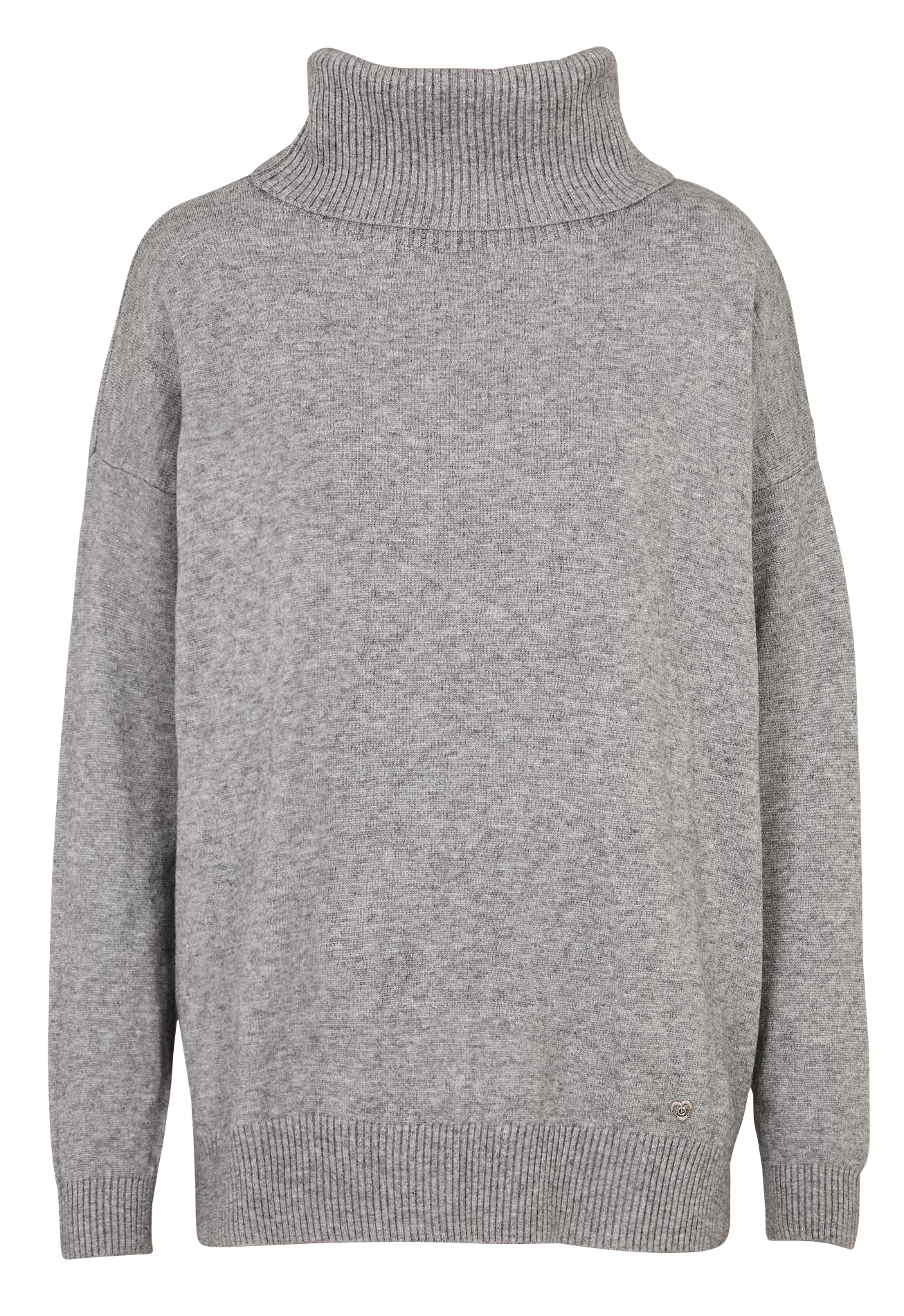 Pull droit col roulé chiné  PLEASE Gris