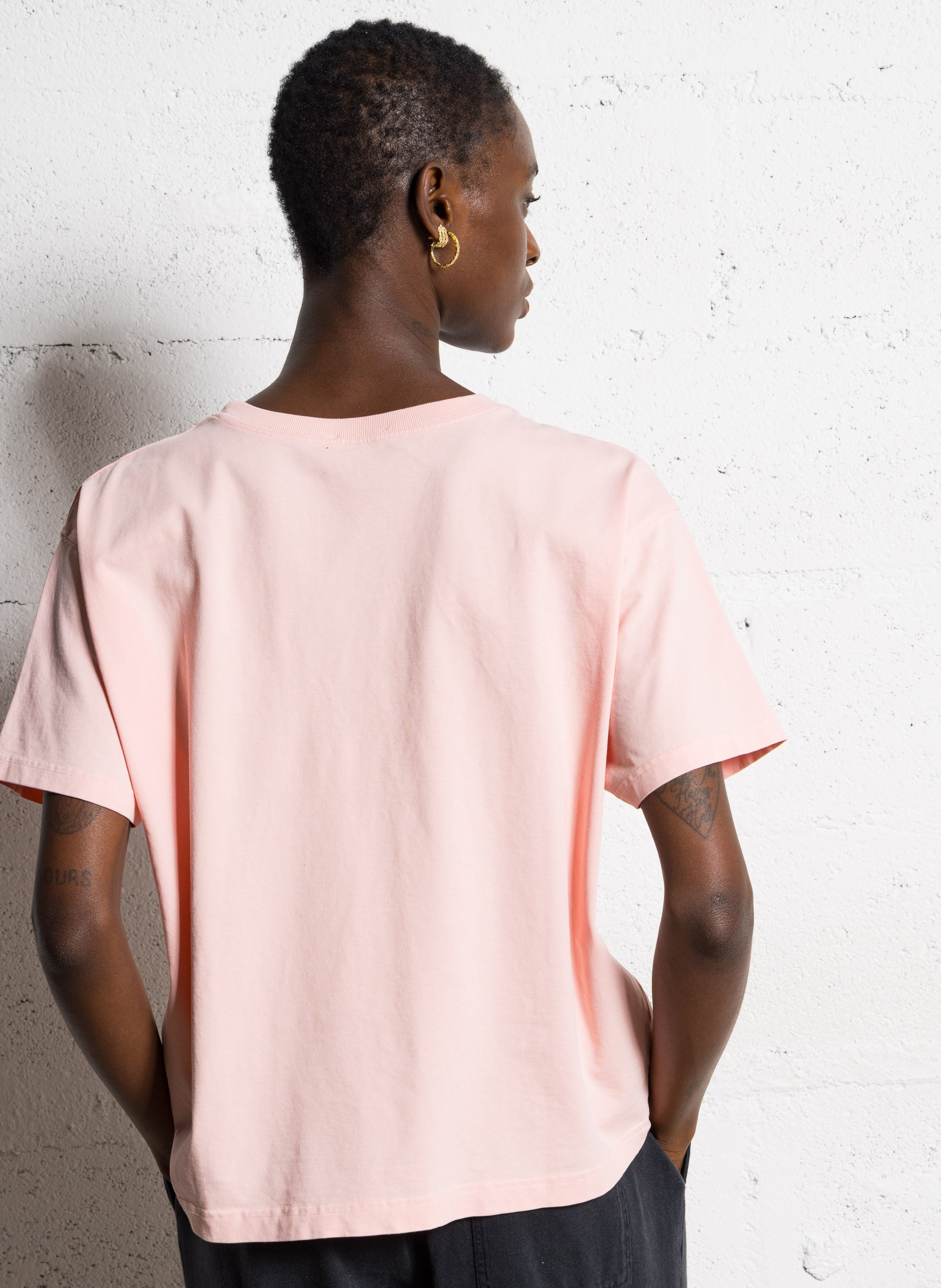 Tee-shirt ample col rond en coton  AMERICAN VINTAGE Rose