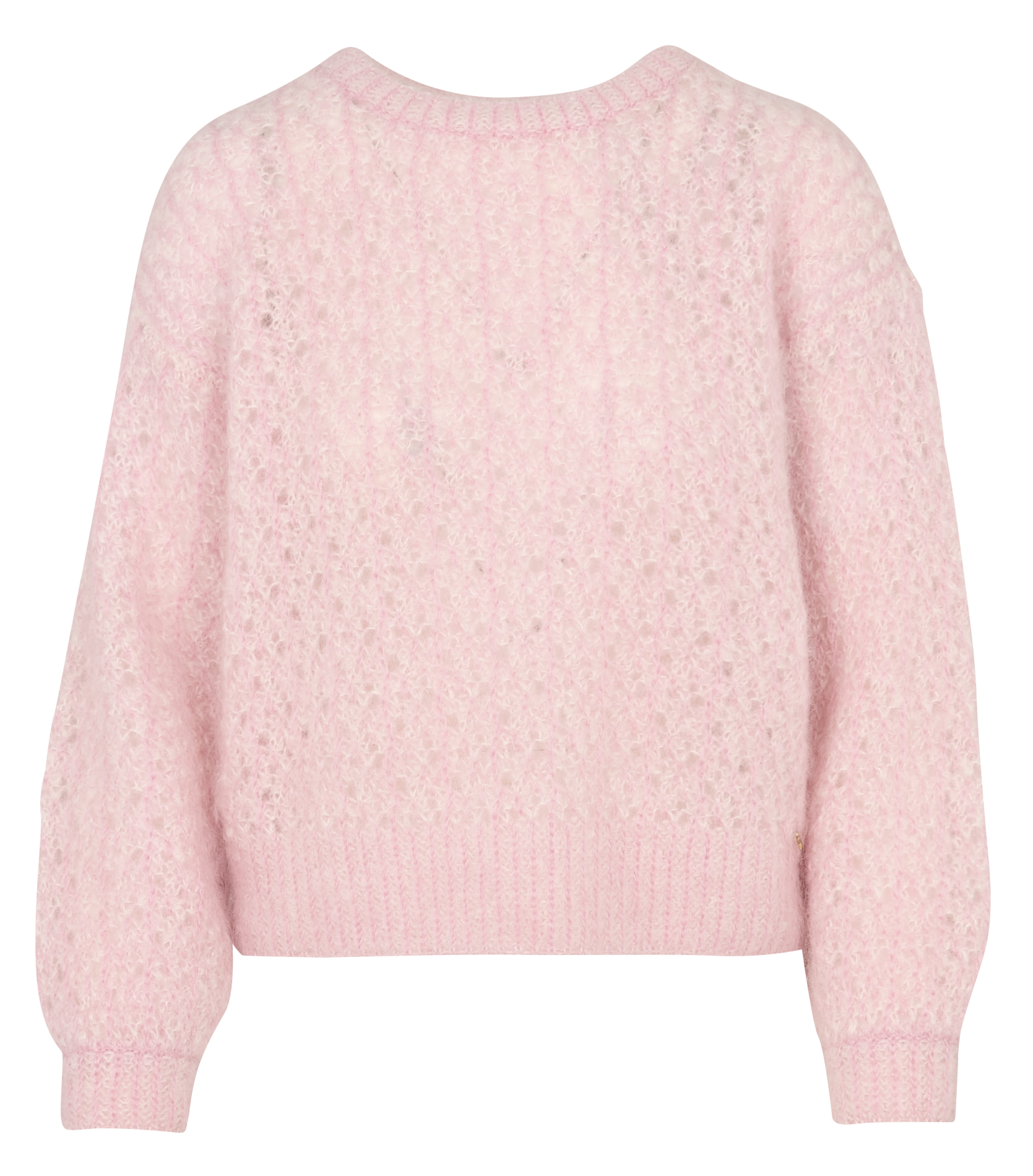 Caissa - Wollstrickpullover mit V-Ausschnitt und Details DES PETITS HAUTS Rosa