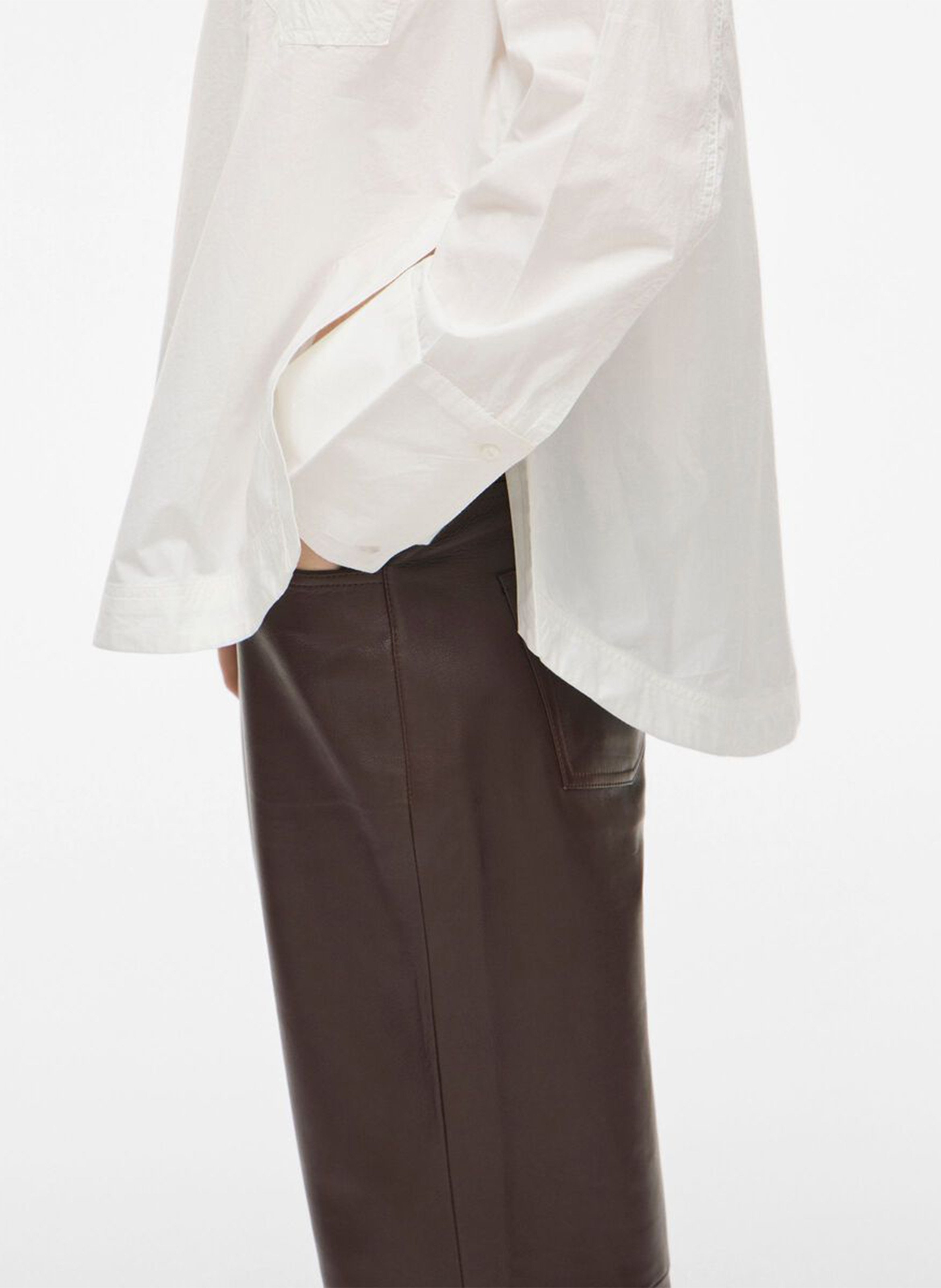 Bluse aus Bio-Baumwolle mit klassischem Kragen ROUGE EDIT Beige