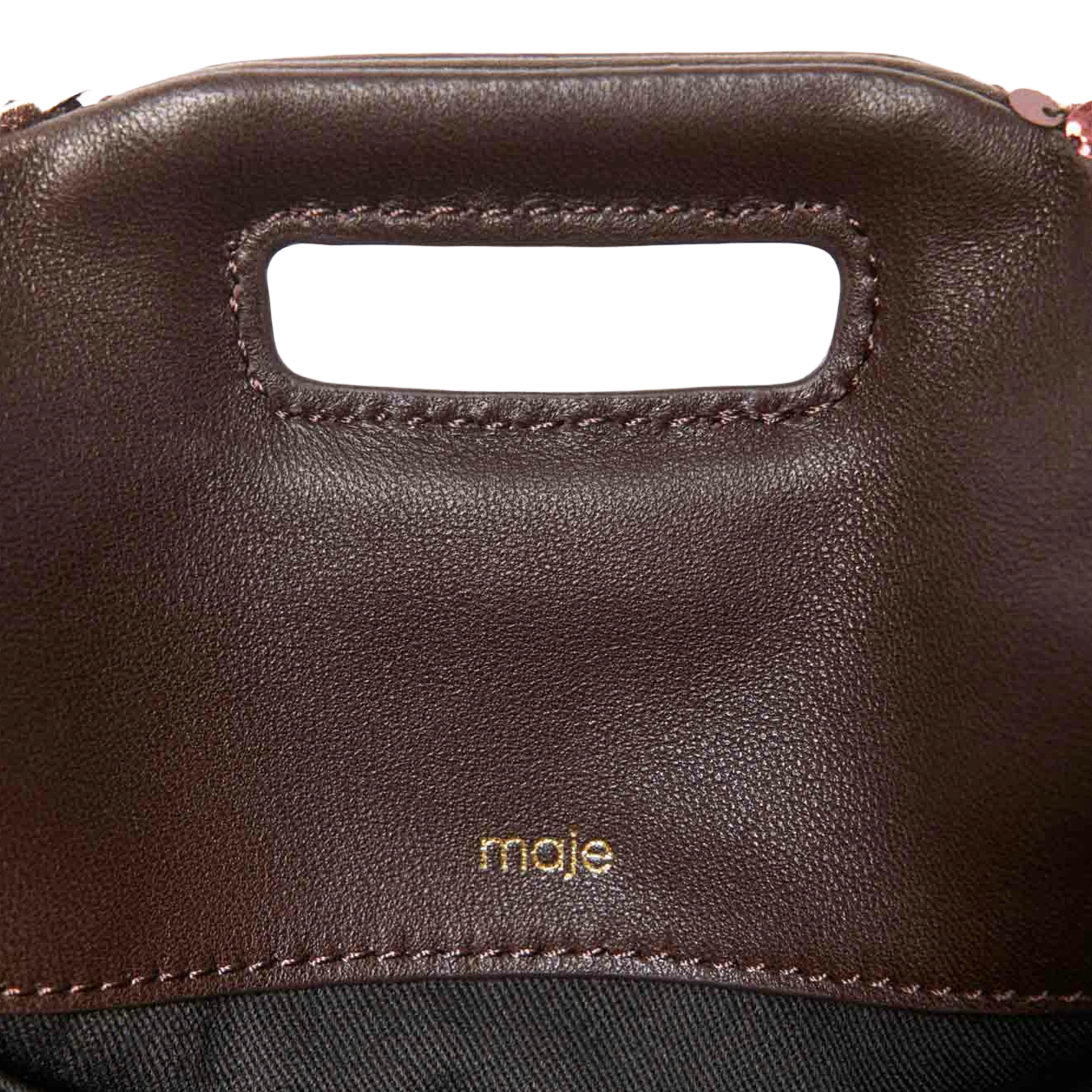 Sac bandoulière à sequins MAJE Marron