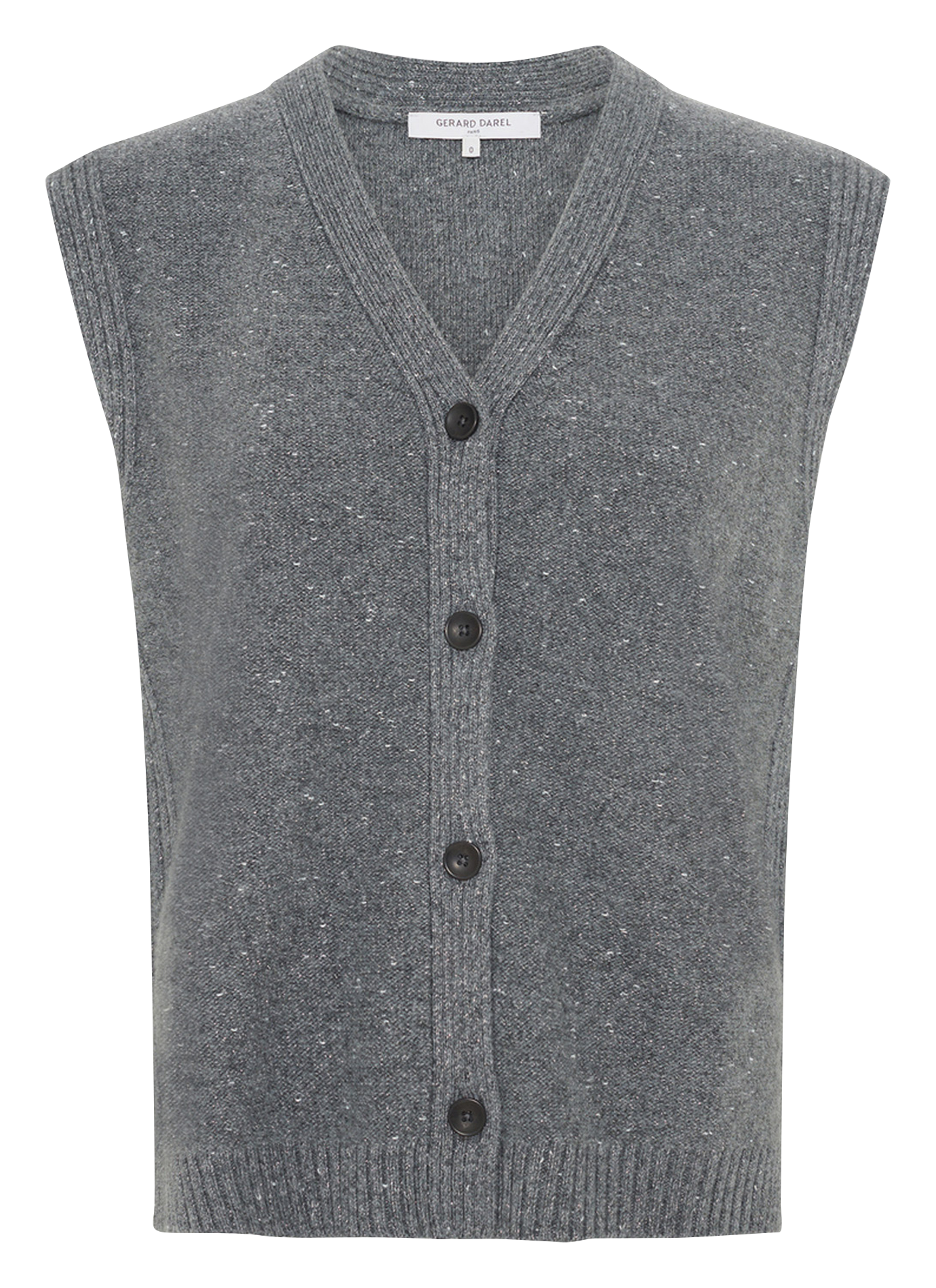Gestreept vest van wol en kasjmier met V-hals GERARD DAREL Grijs
