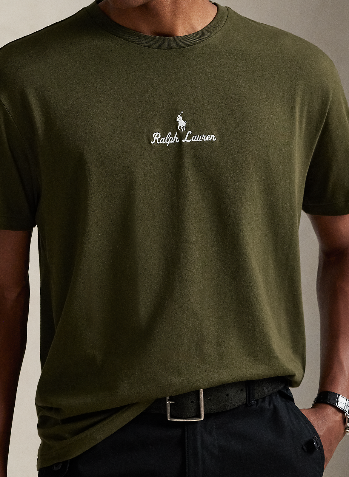 Tee-shirt col rond en coton POLO RALPH LAUREN Vert