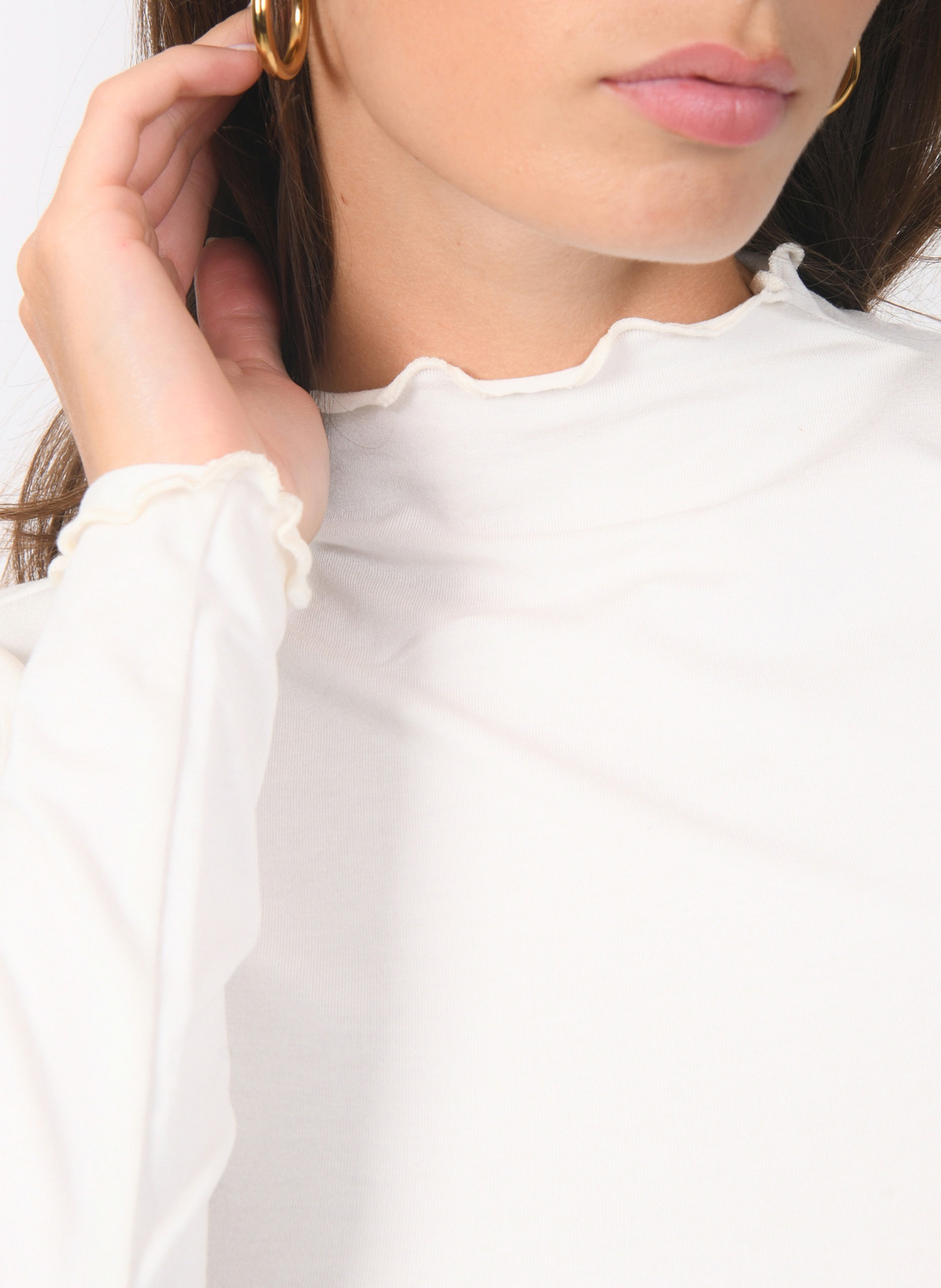 Fitted draped effect plain T-shirt KOOKAI White