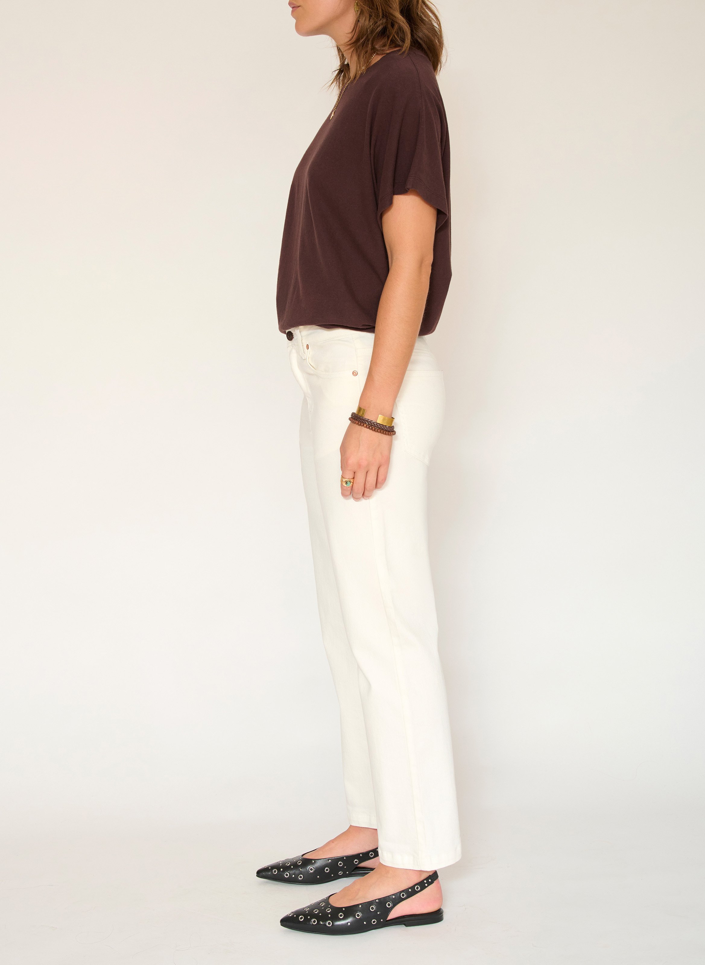 Jean droit en coton mélangé MKT Beige