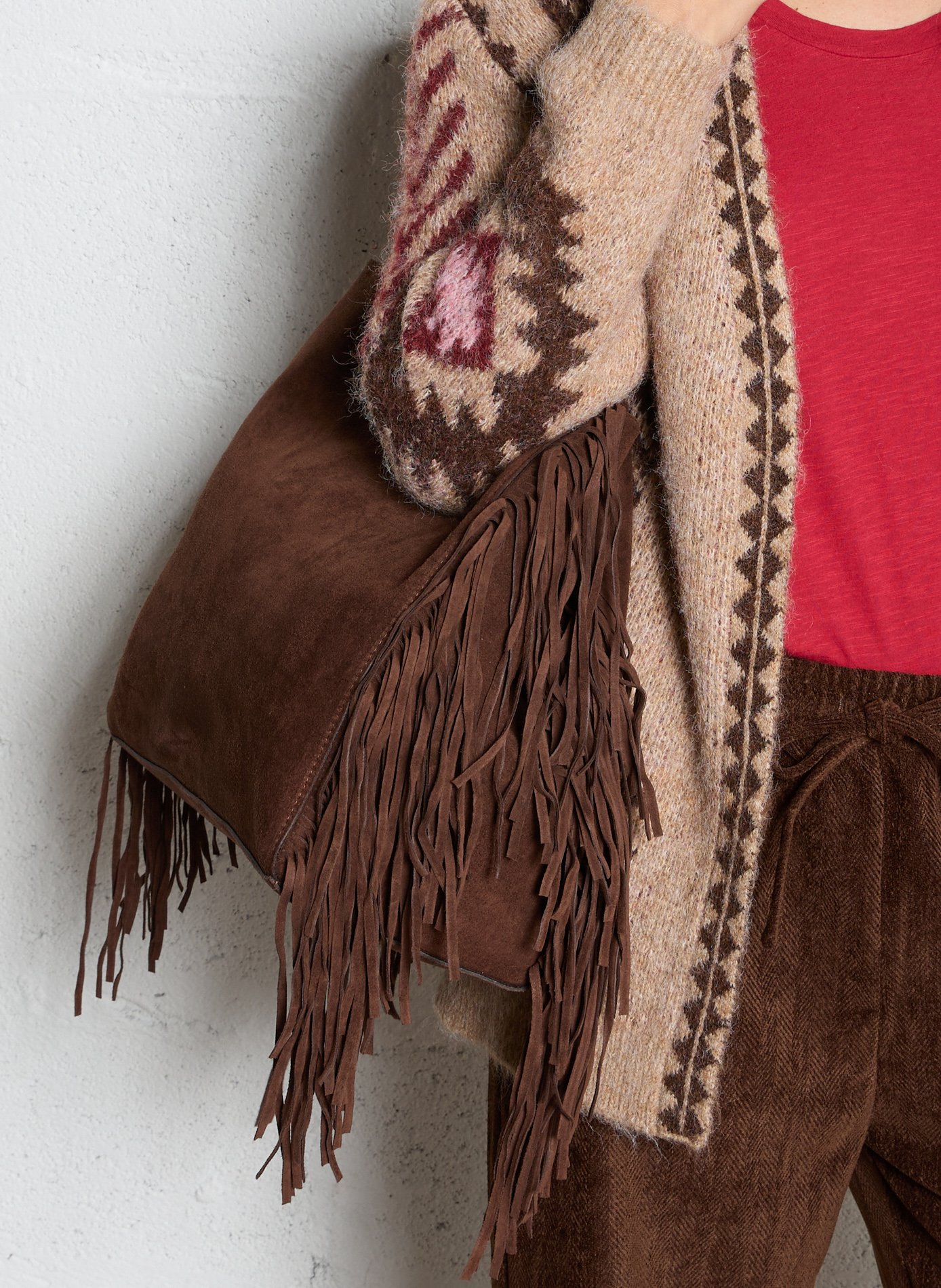 Shopper aus Veloursleder LA PETITE ETOILE Braun