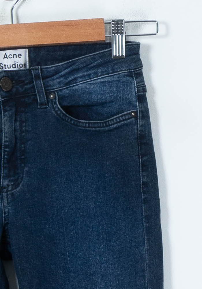 Cropped slim jeans with studs ACNE STUDIOS - Seconde Main Blue