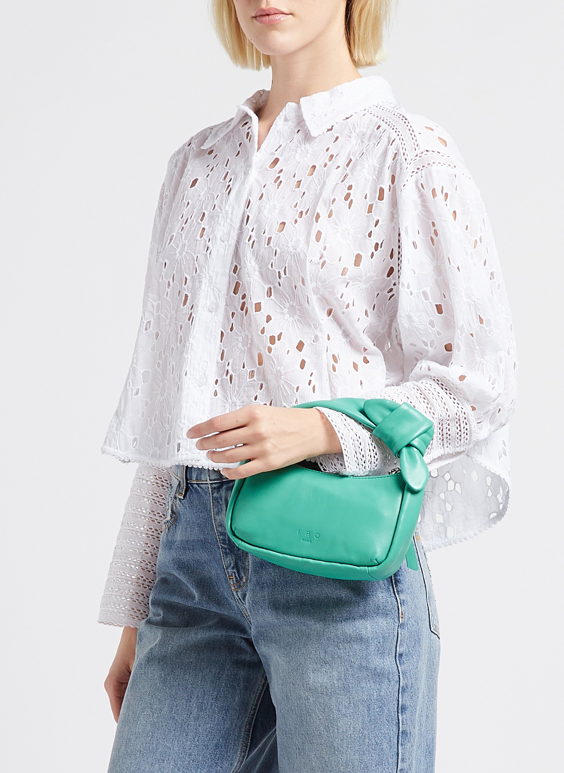 Handtasche aus Lammleder IRO Grun