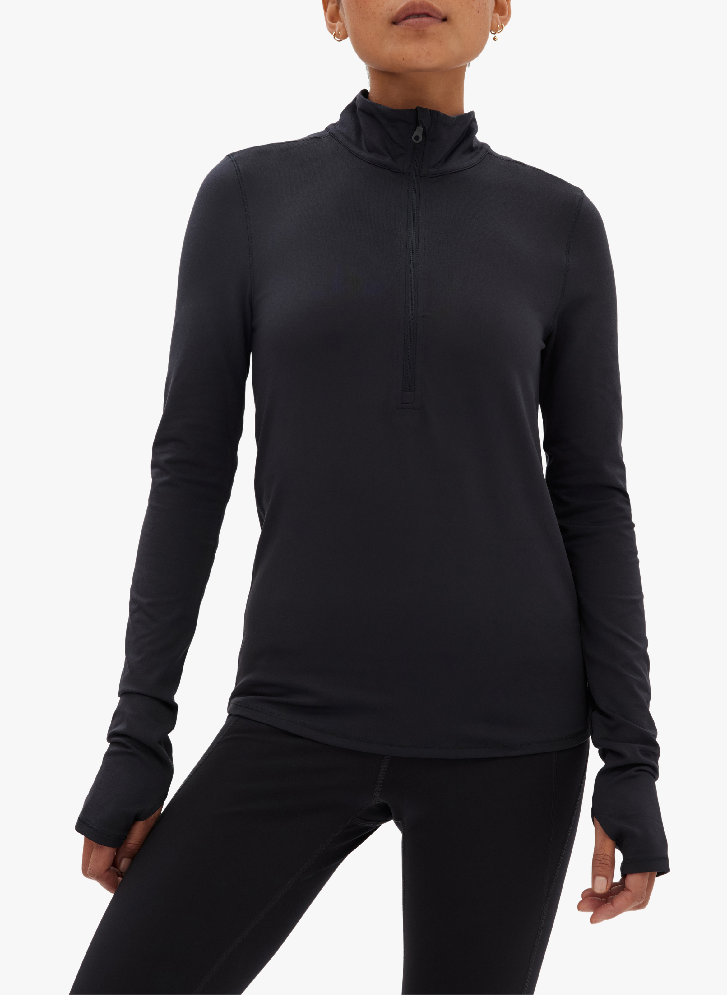 Sport-Top mit Stehkragen und Reißverschluss GIRLFRIEND COLLECTIVE Schwarz