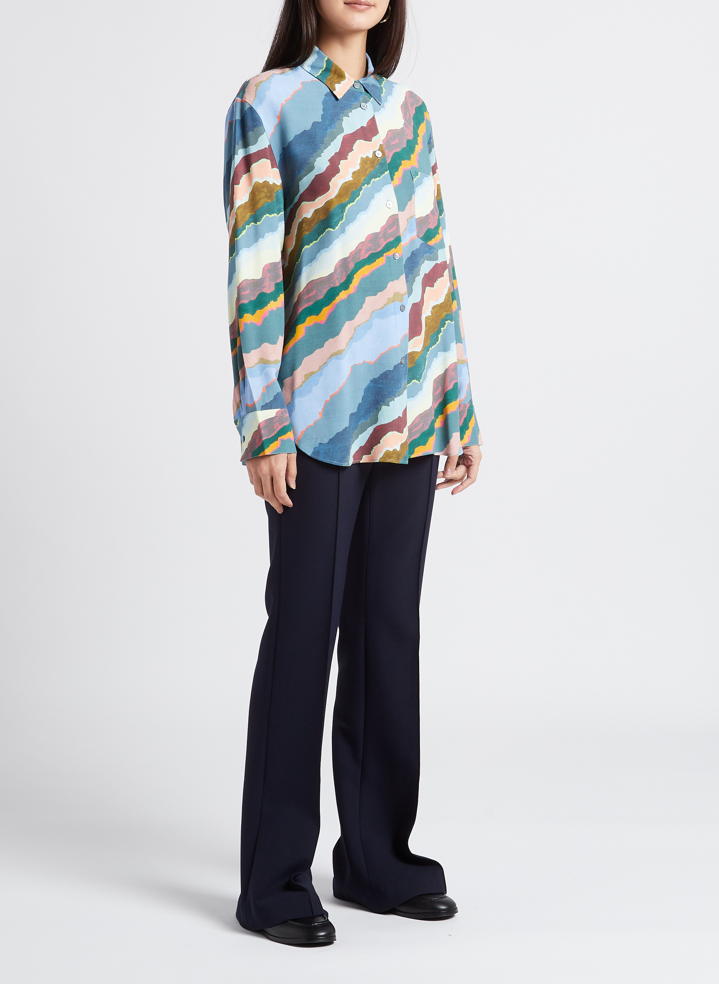 Chemise col classique droite imprimée PAUL SMITH Multicolore