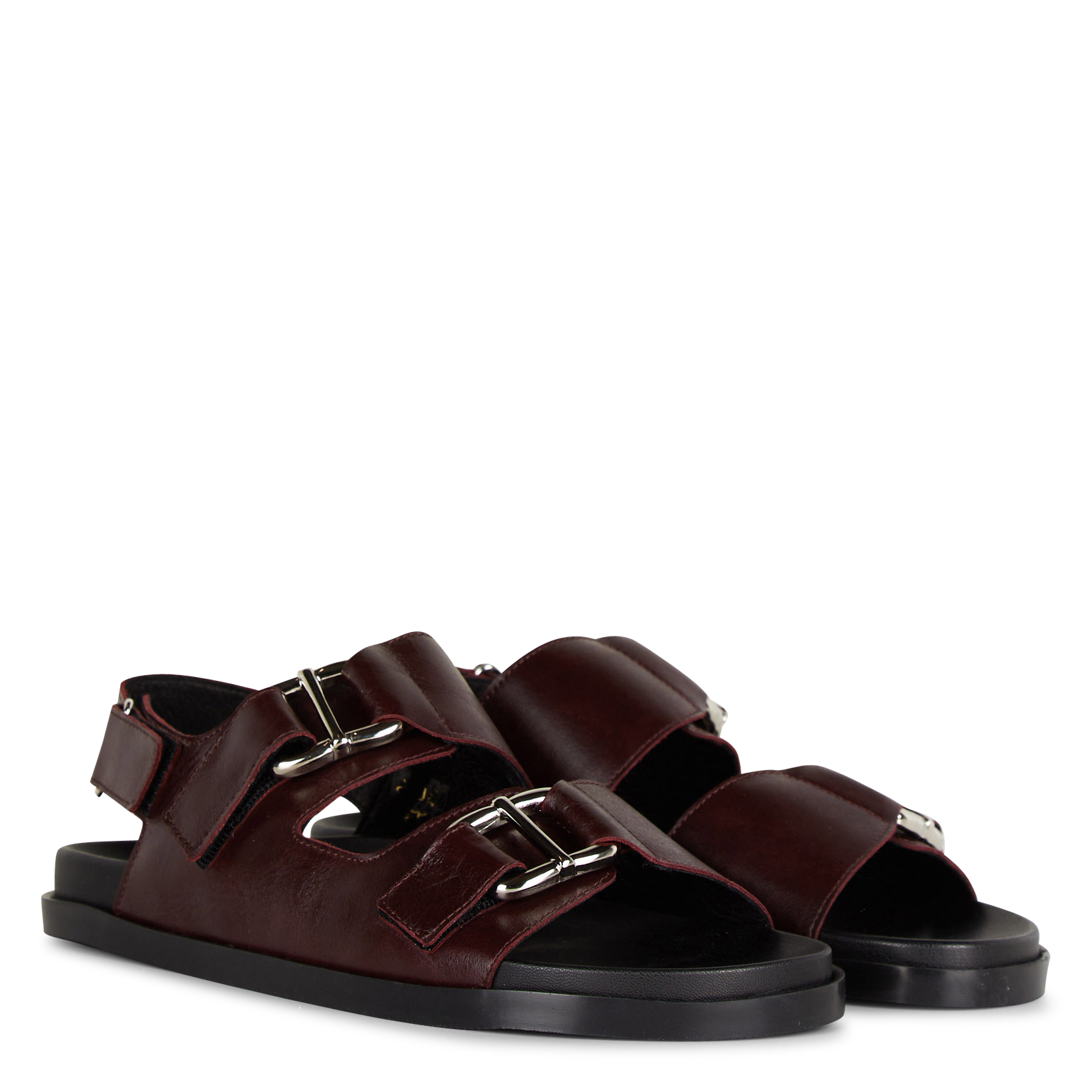 Sandales plates en cuir LA FEE MARABOUTEE Rouge