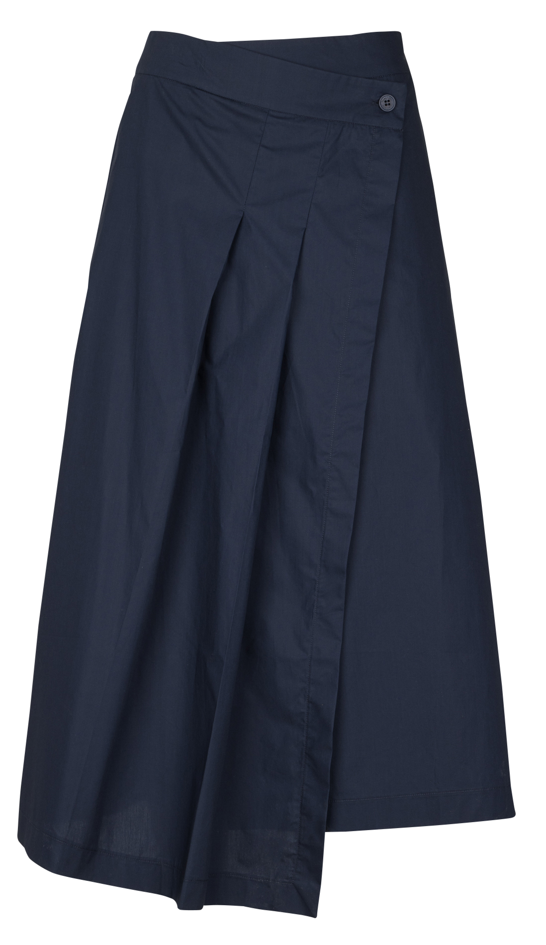 Jupe portefeuille plissée en popeline de coton HUMILITY Bleu