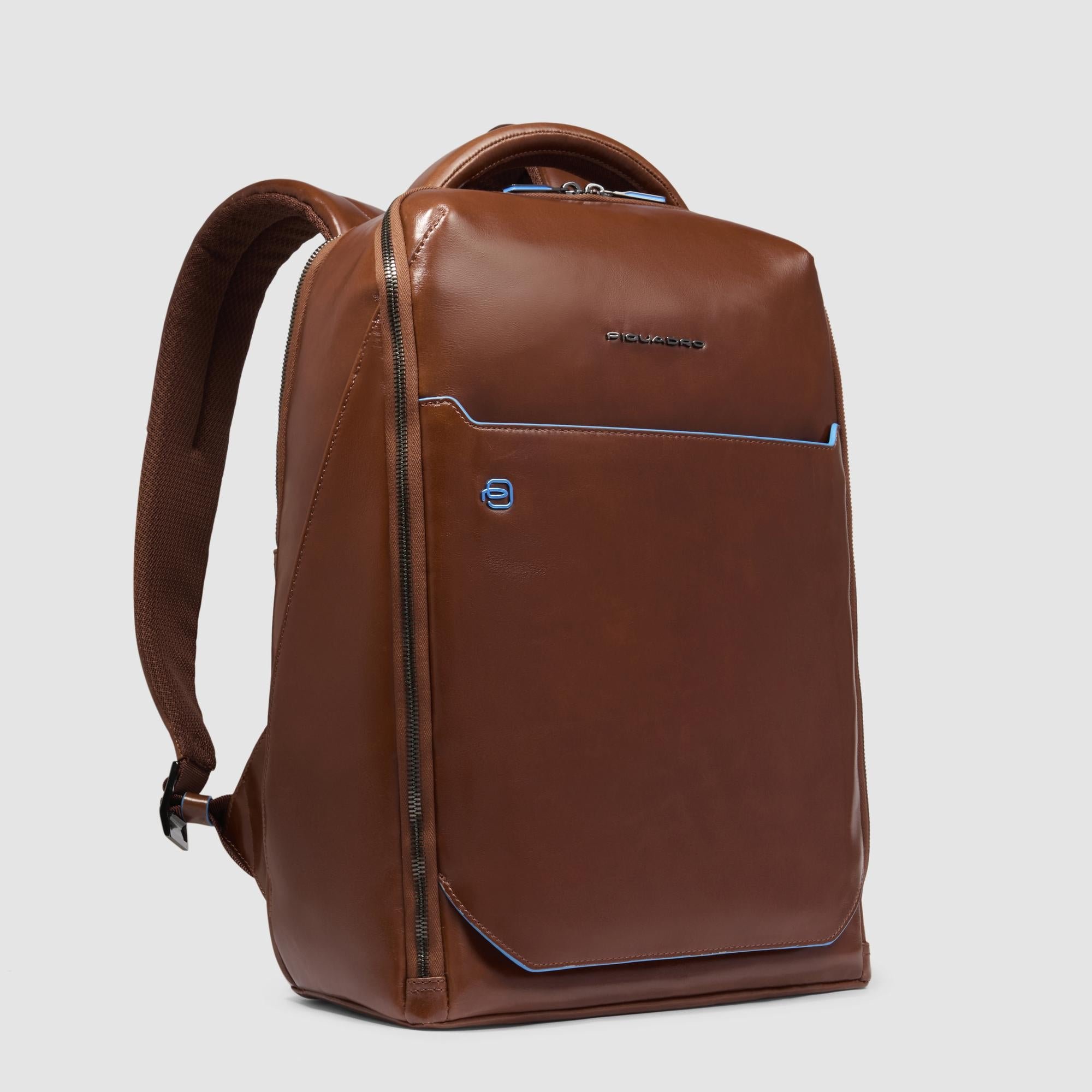 Backpack for laptop and ipad® with shockproof protection and RFID protection, anti-theft cable Brown