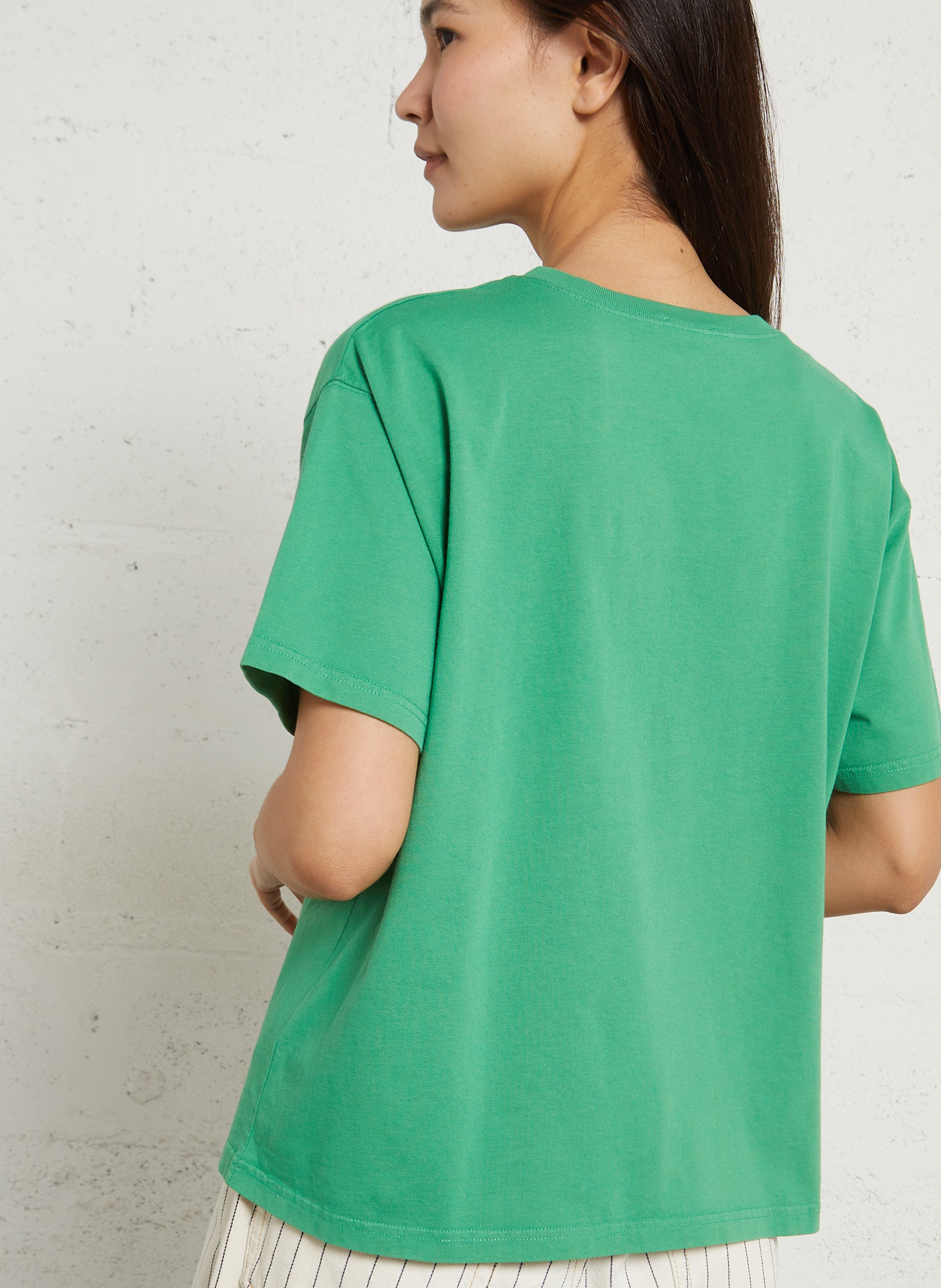 Loose-fit round-neck cotton T-shirt AMERICAN VINTAGE Green
