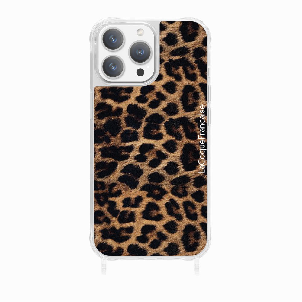 Leopard phone case with rings for iPhone 15 Pro LA COQUE FRANCAISE Brown