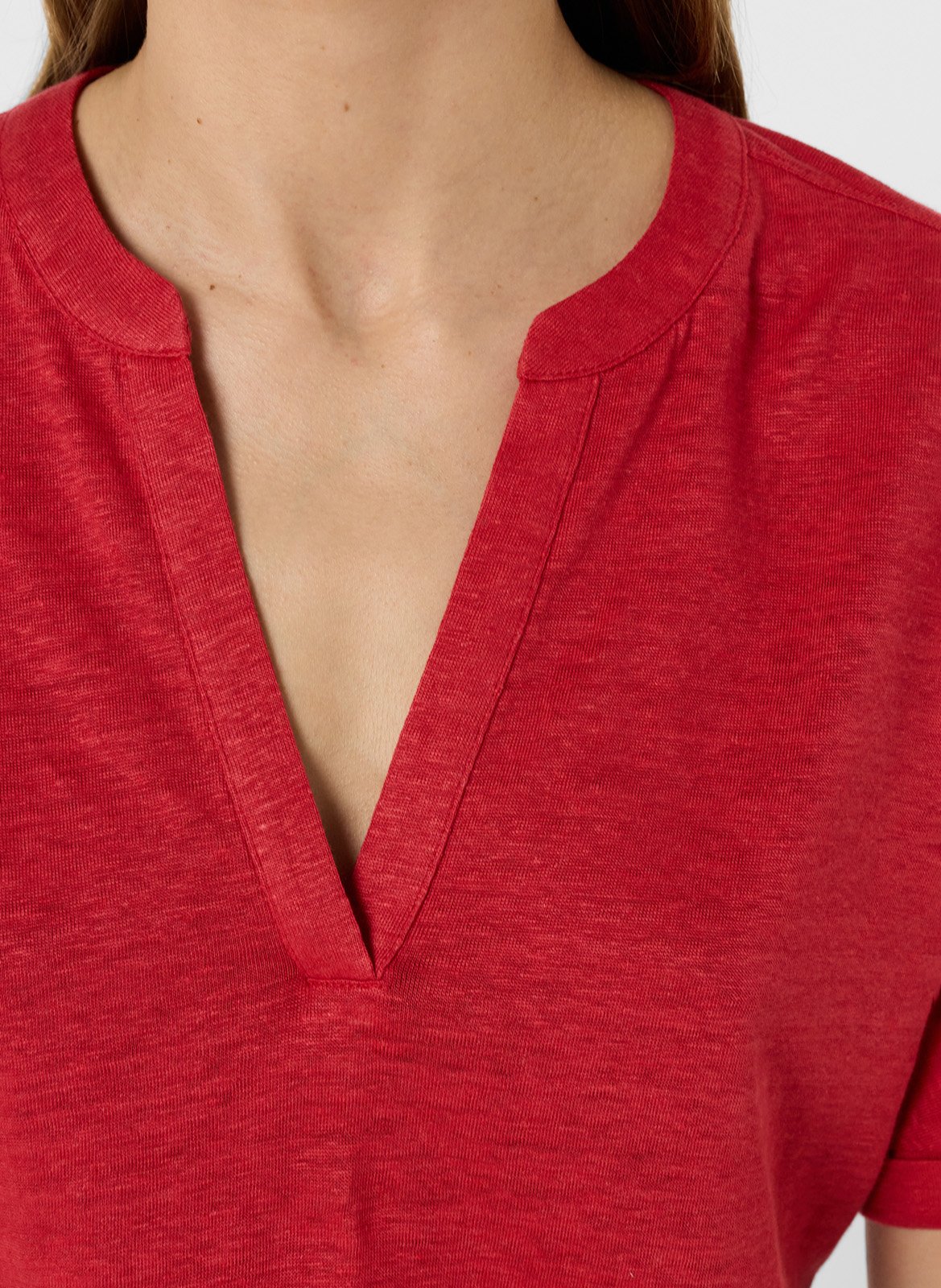 Dunne, linnen trui met V-hals GERARD DAREL Rood