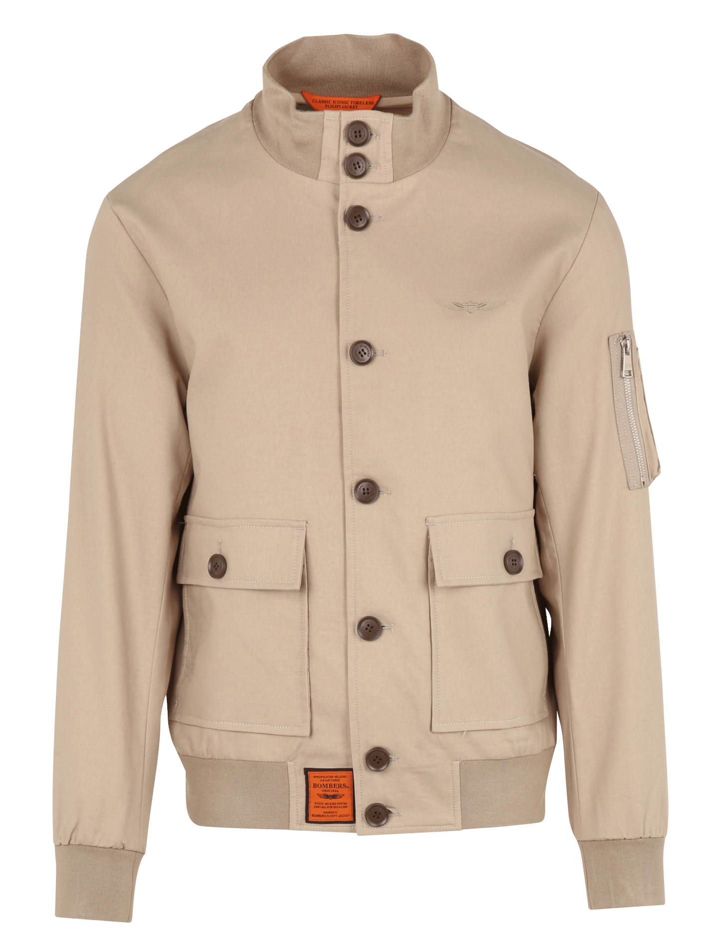 Straight high-neck jacket BOMBERS ORIGINAL Beige