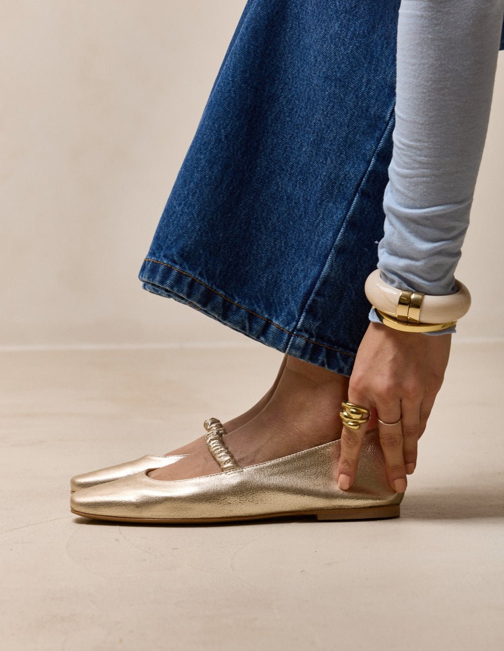 Ballerines ODAJE Doré