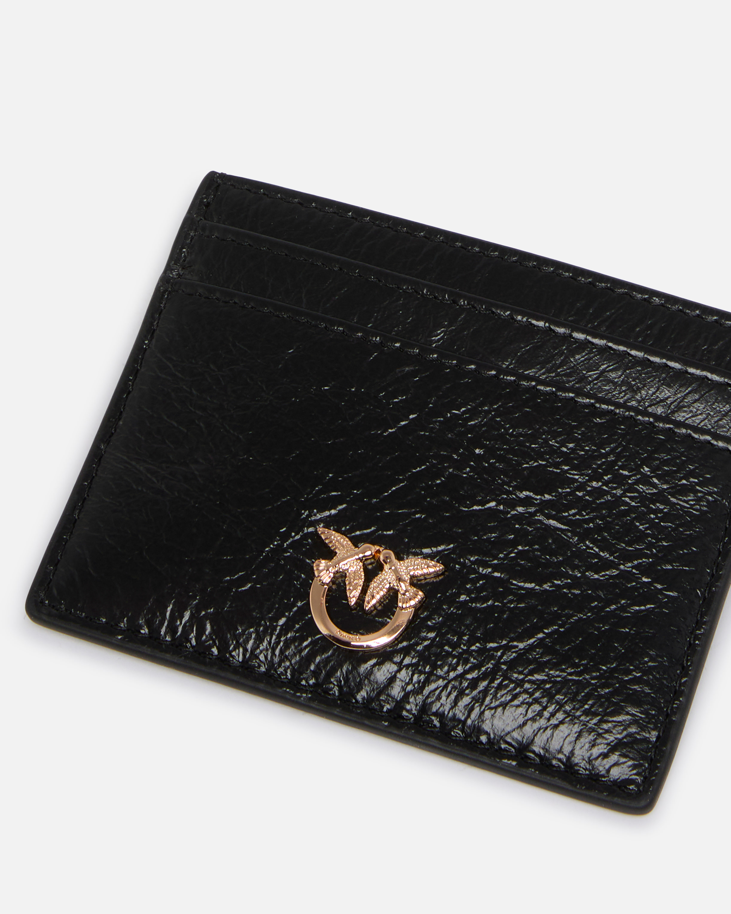 Shiny leather logo cardholder PINKO Multicolored