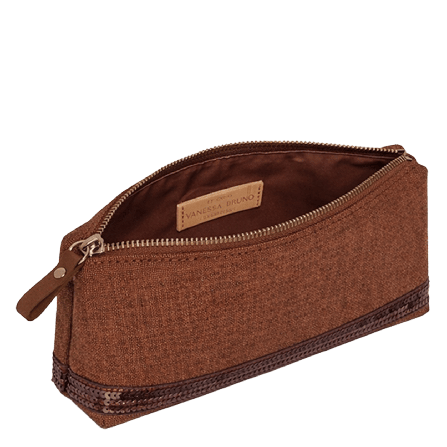 Linnen clutch met rits VANESSA BRUNO Oranje