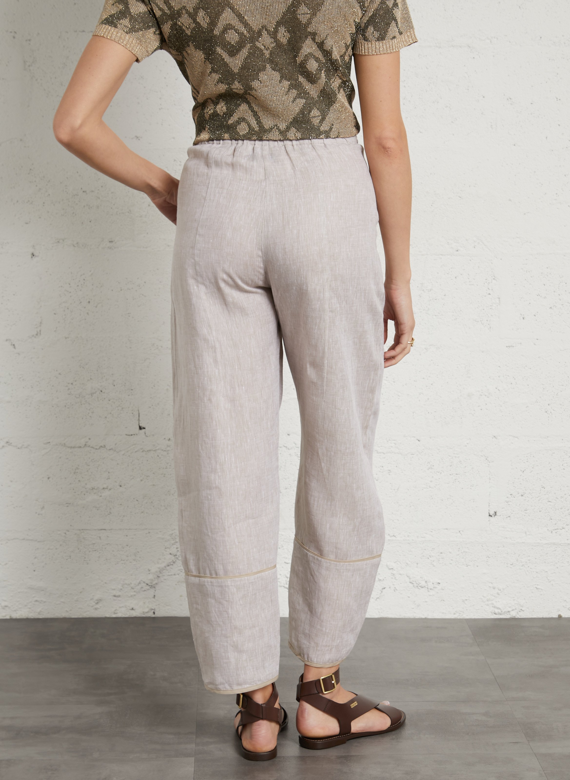 Gerade geschnittene Leinenhose MOMONI Beige