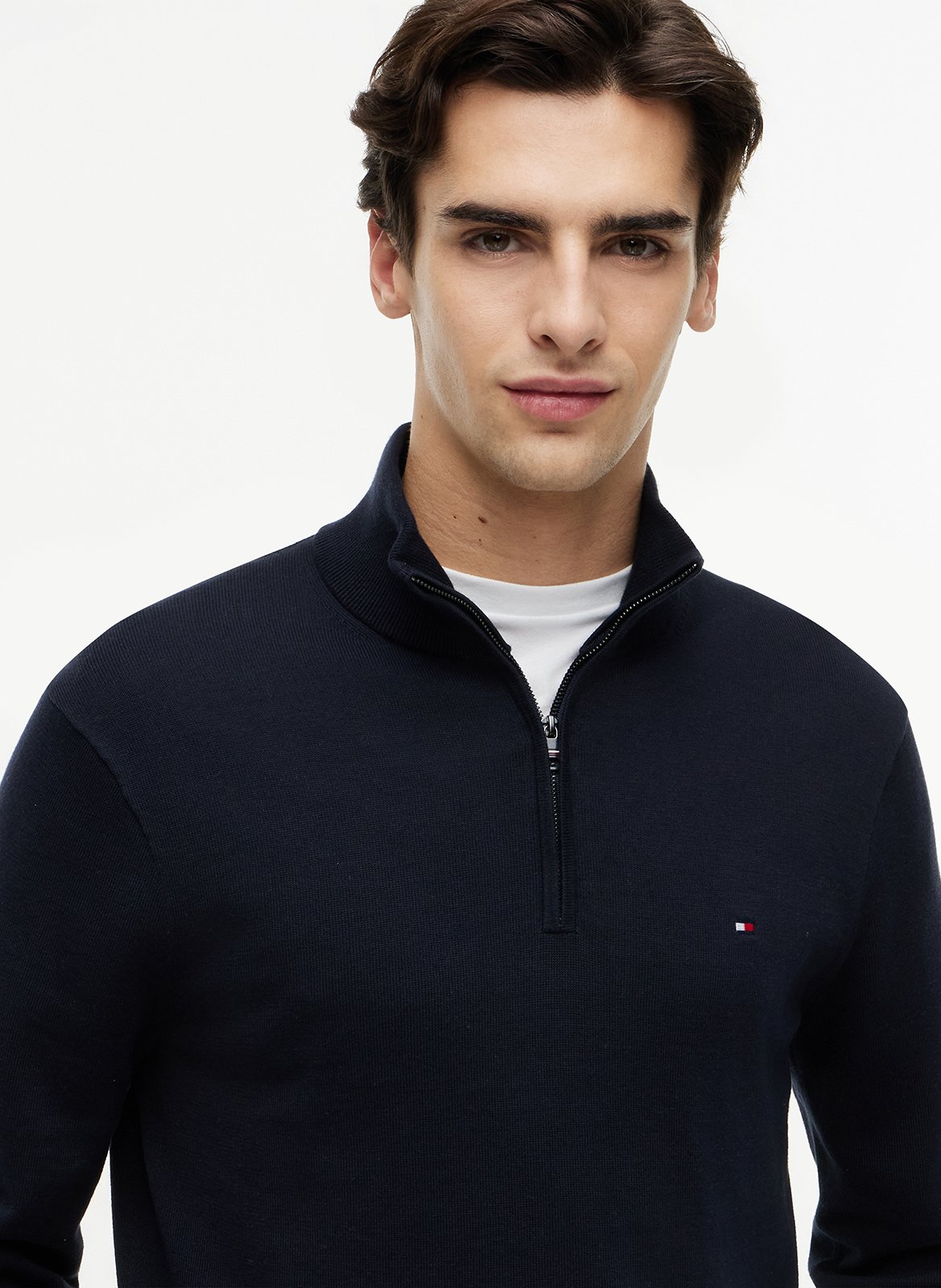 Jersey recto de algodón TOMMY HILFIGER Azul
