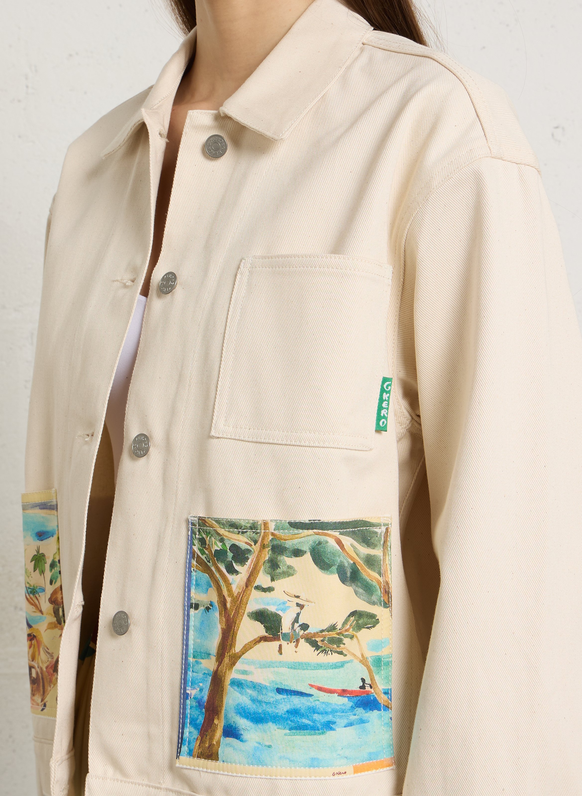 Baumwoll-Blazer G.KERO Beige