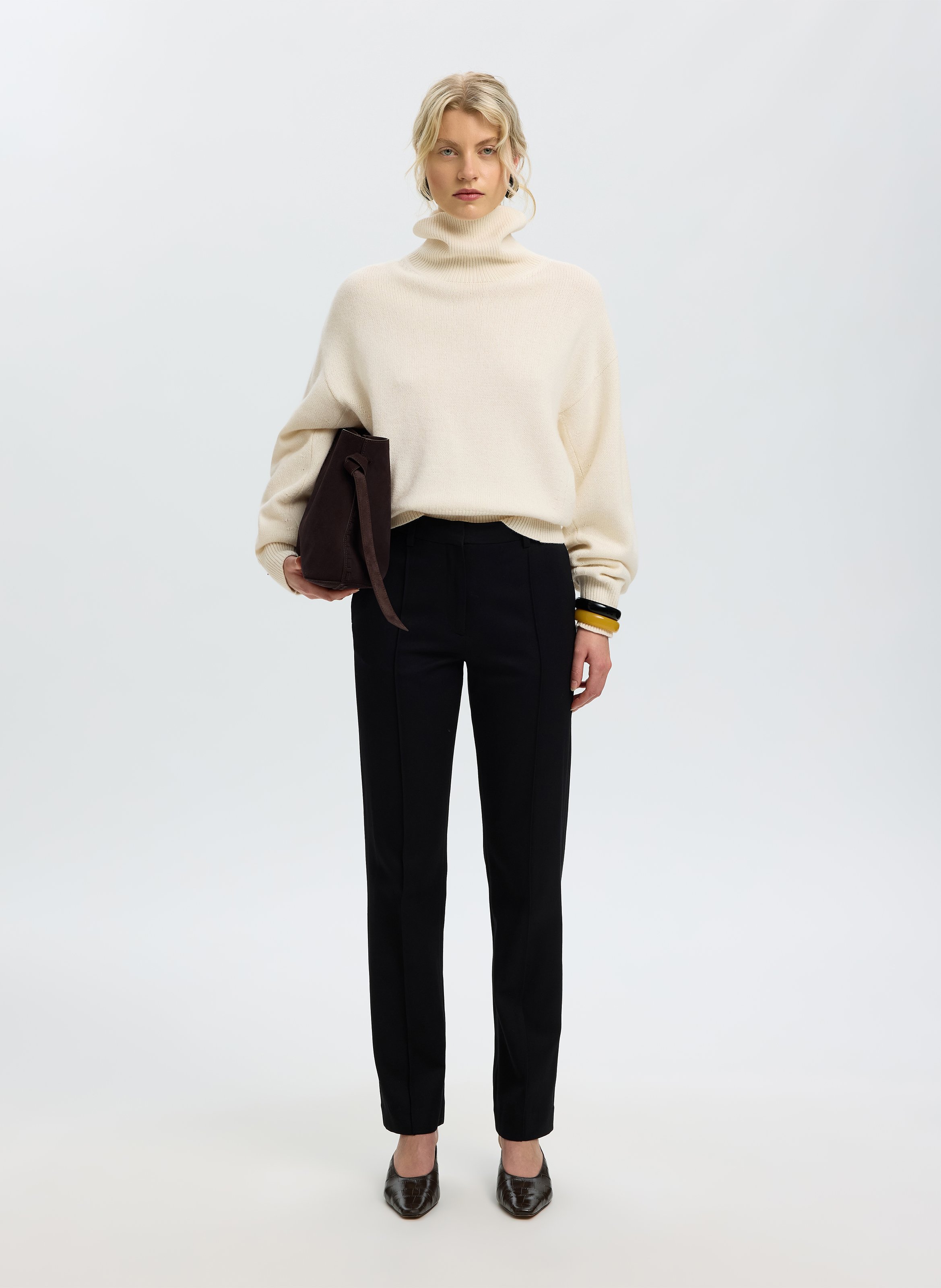 Pull oversize en laine et coton bio | Beige SELECTED Femme