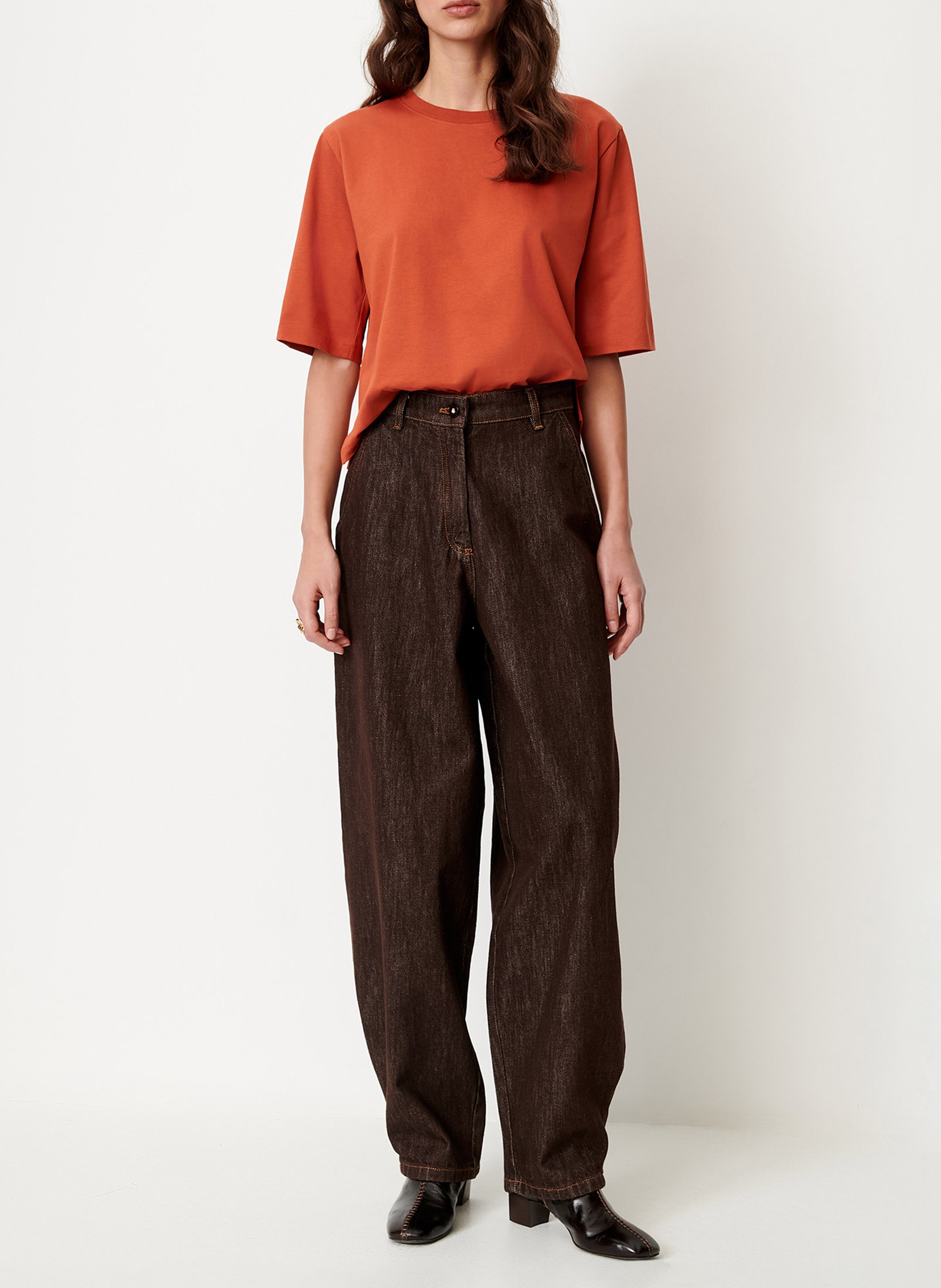 Round-neck loose-fit cotton t-shirt SESSUN Red