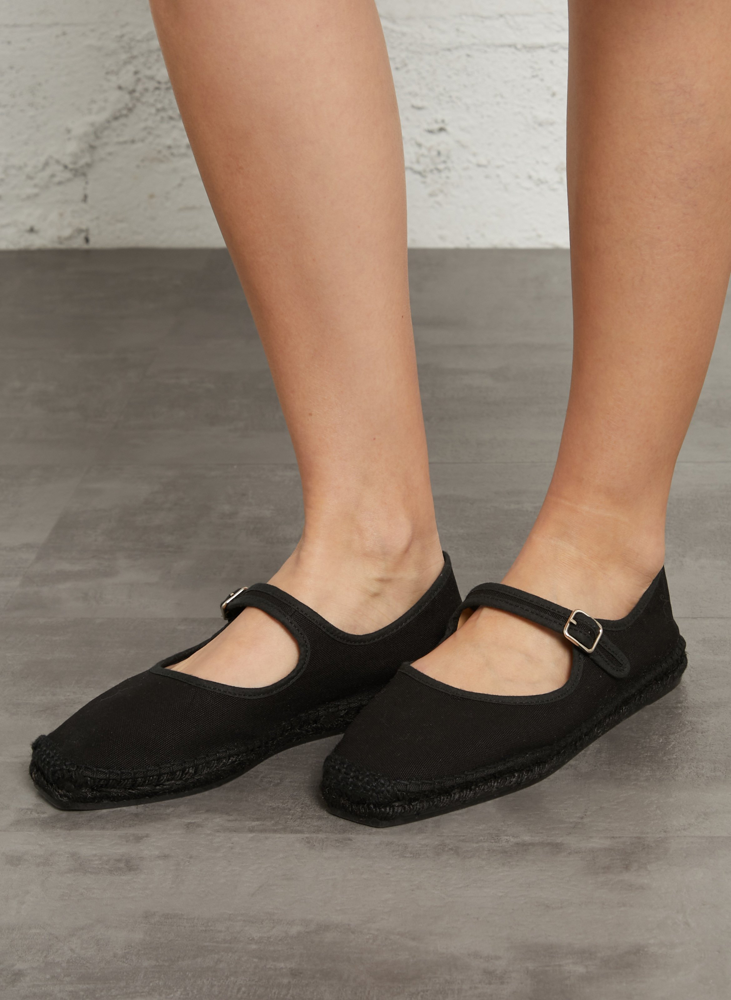 Espadrilles plates unies en coton CASTANER Noir