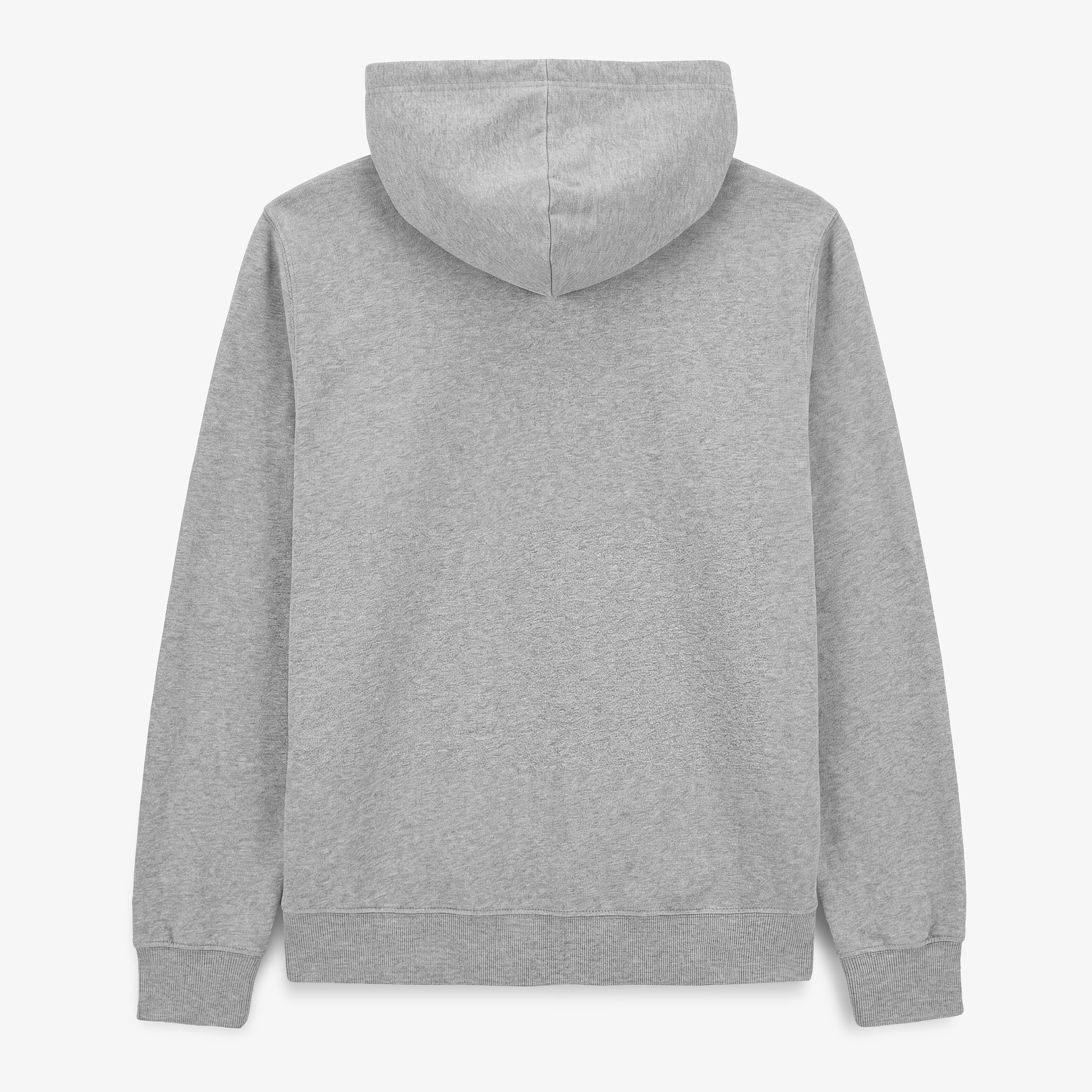 Sweat à capuche zippé teinture old en coton SERGE BLANCO Gris