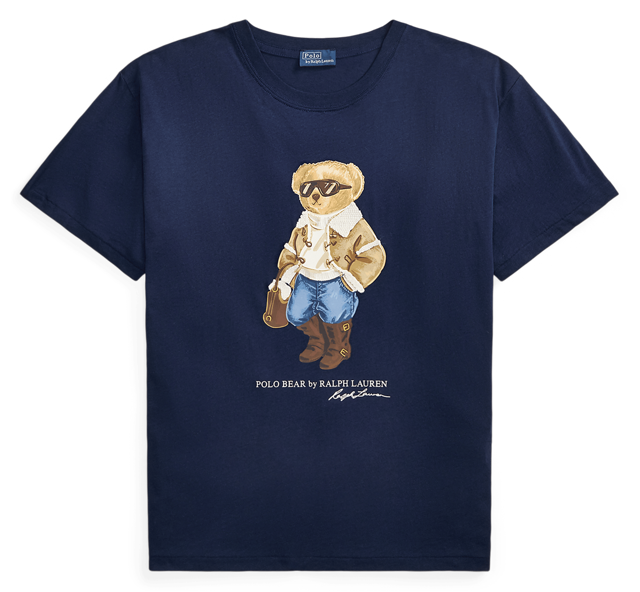 Tee-shirt col rond en coton POLO RALPH LAUREN Bleu