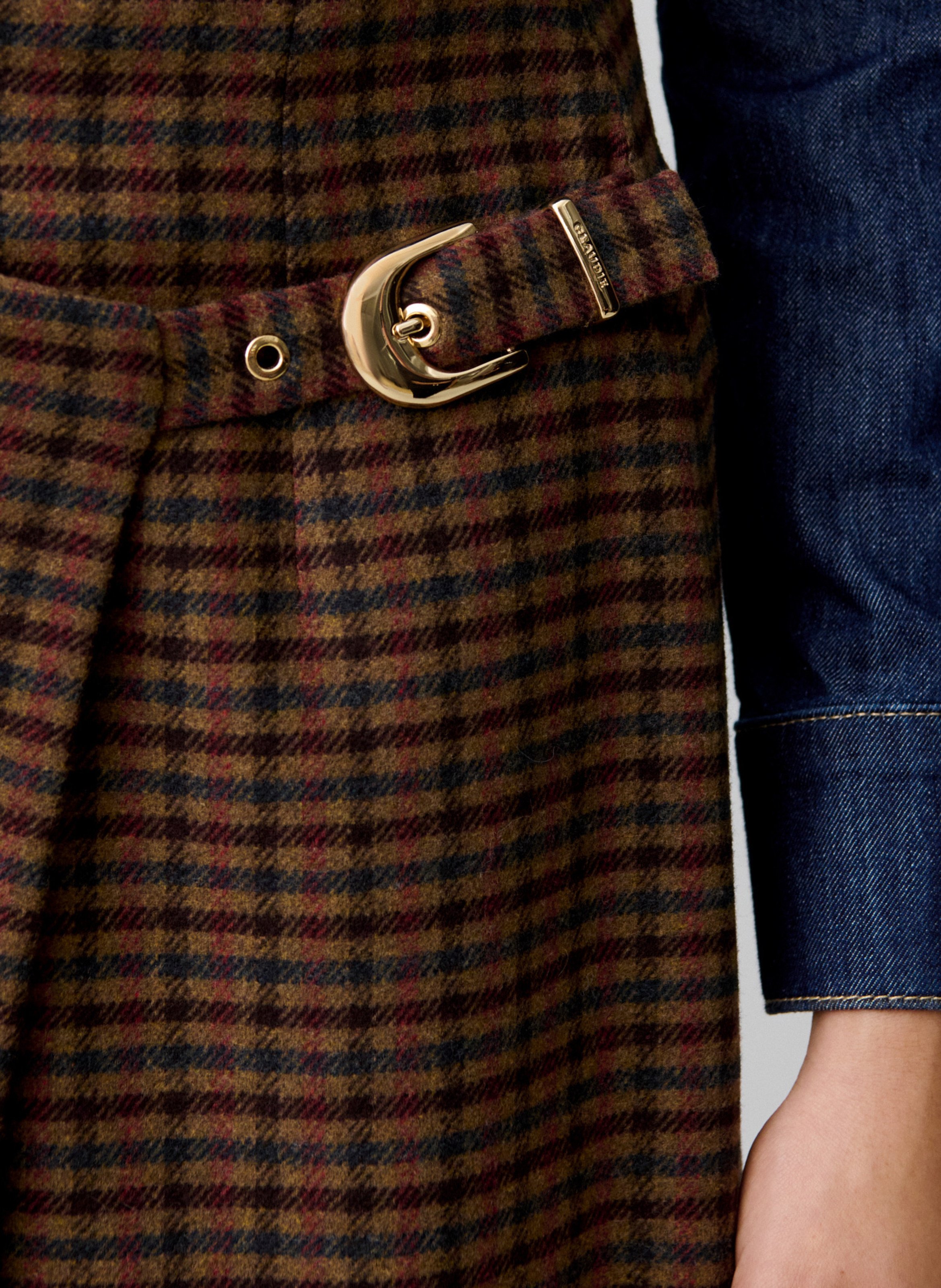Jupe droite portefeuille en laine mélangée CLAUDIE PIERLOT Multicolore