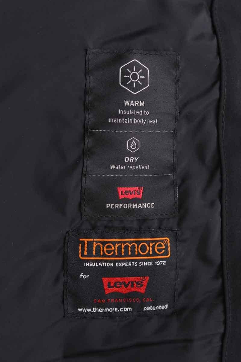 Regular-fit organic cotton jacket with sherpa collar LEVI'S - Seconde main Black
