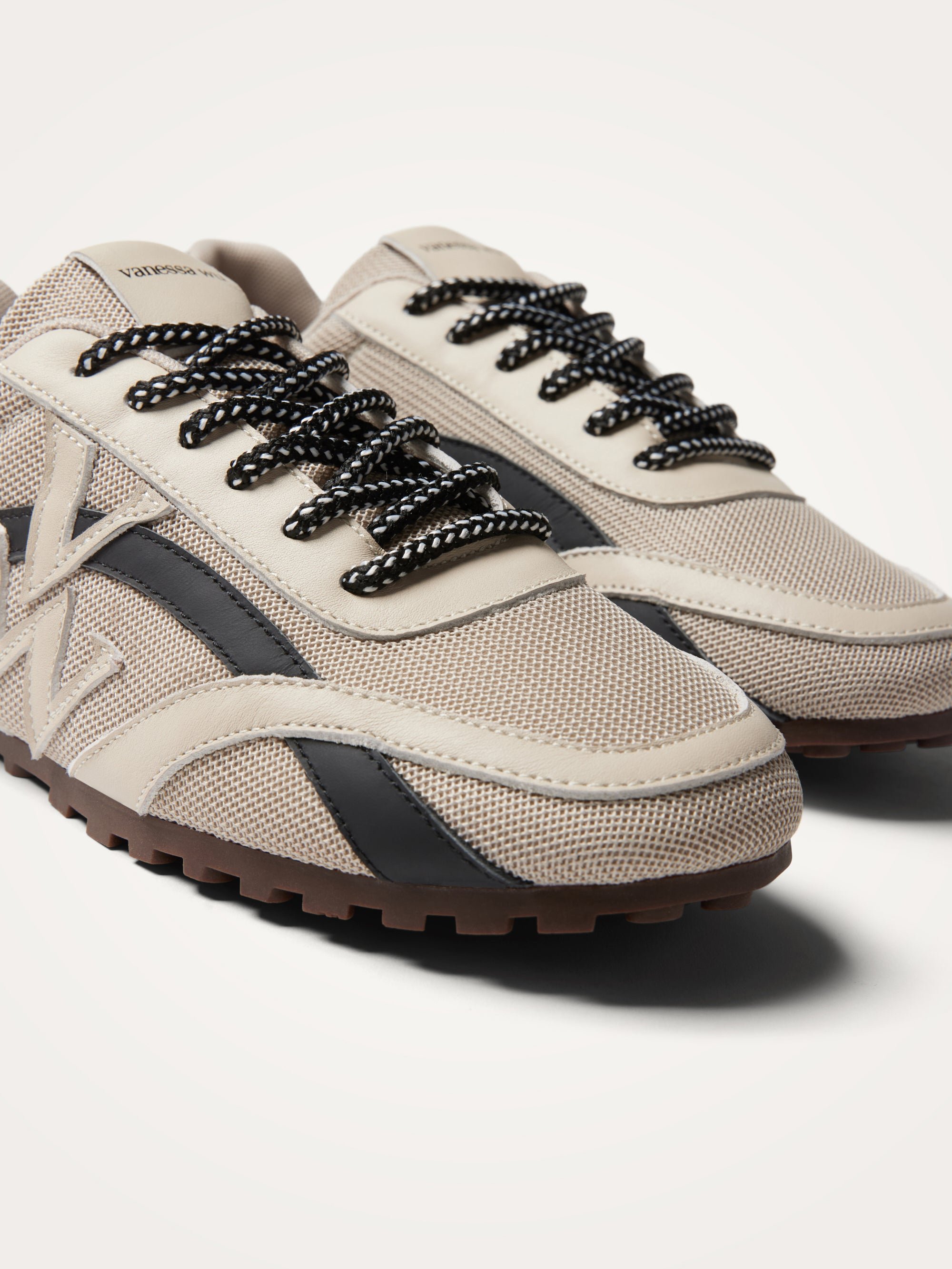 Monogram sneakers with slim serrated sole VANESSA WU Beige