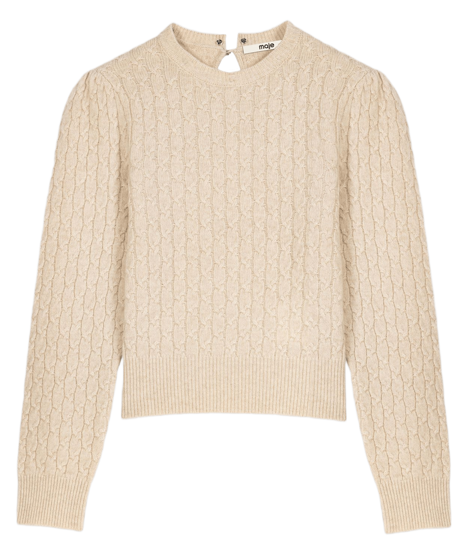 Pull col claudine en laine mélangée MAJE Beige